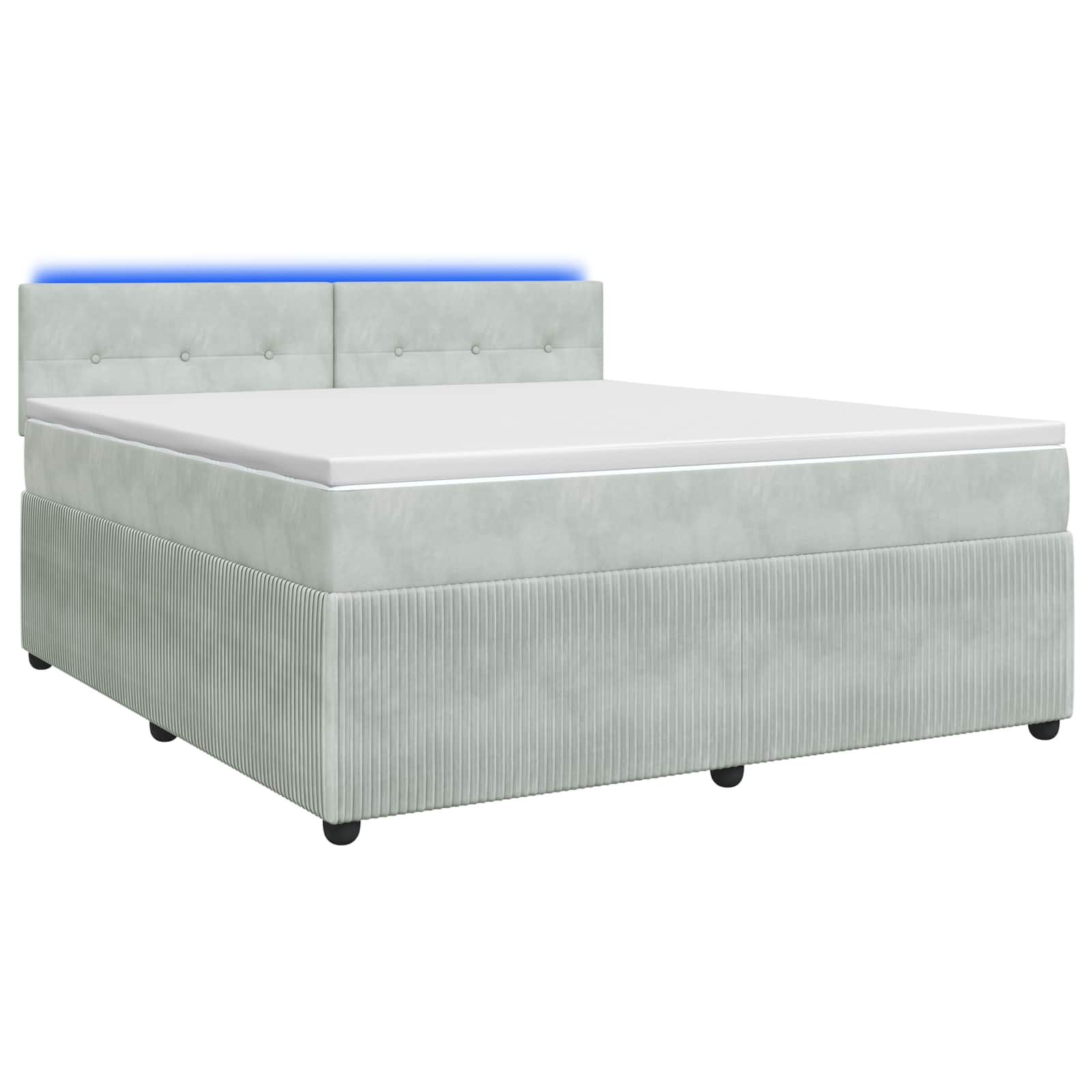 Lit boxspring avec matelas Gris clair 140 x 190 cm Velours - XIOS