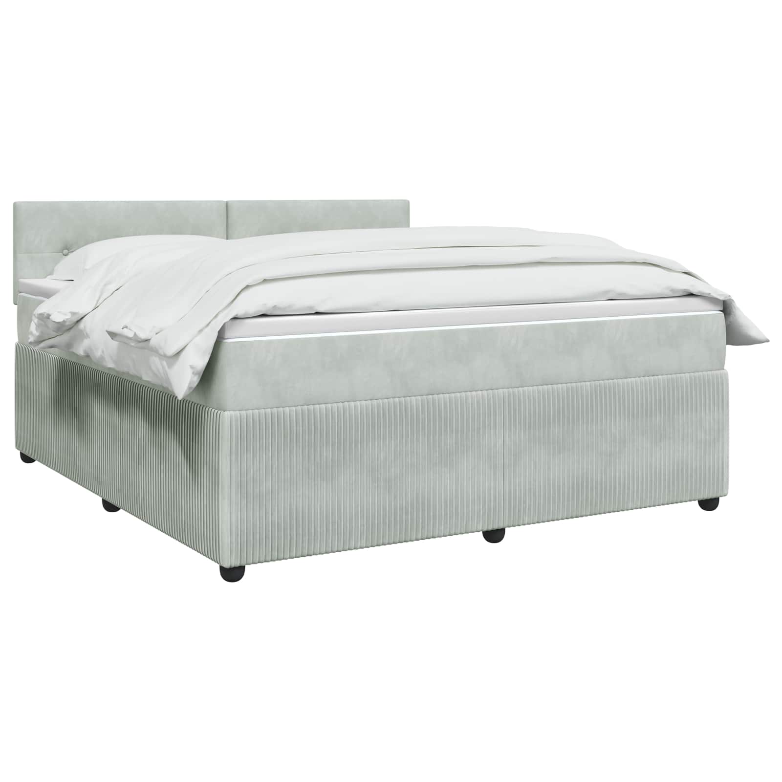 Lit boxspring avec matelas Gris clair 140 x 190 cm Velours - XIOS