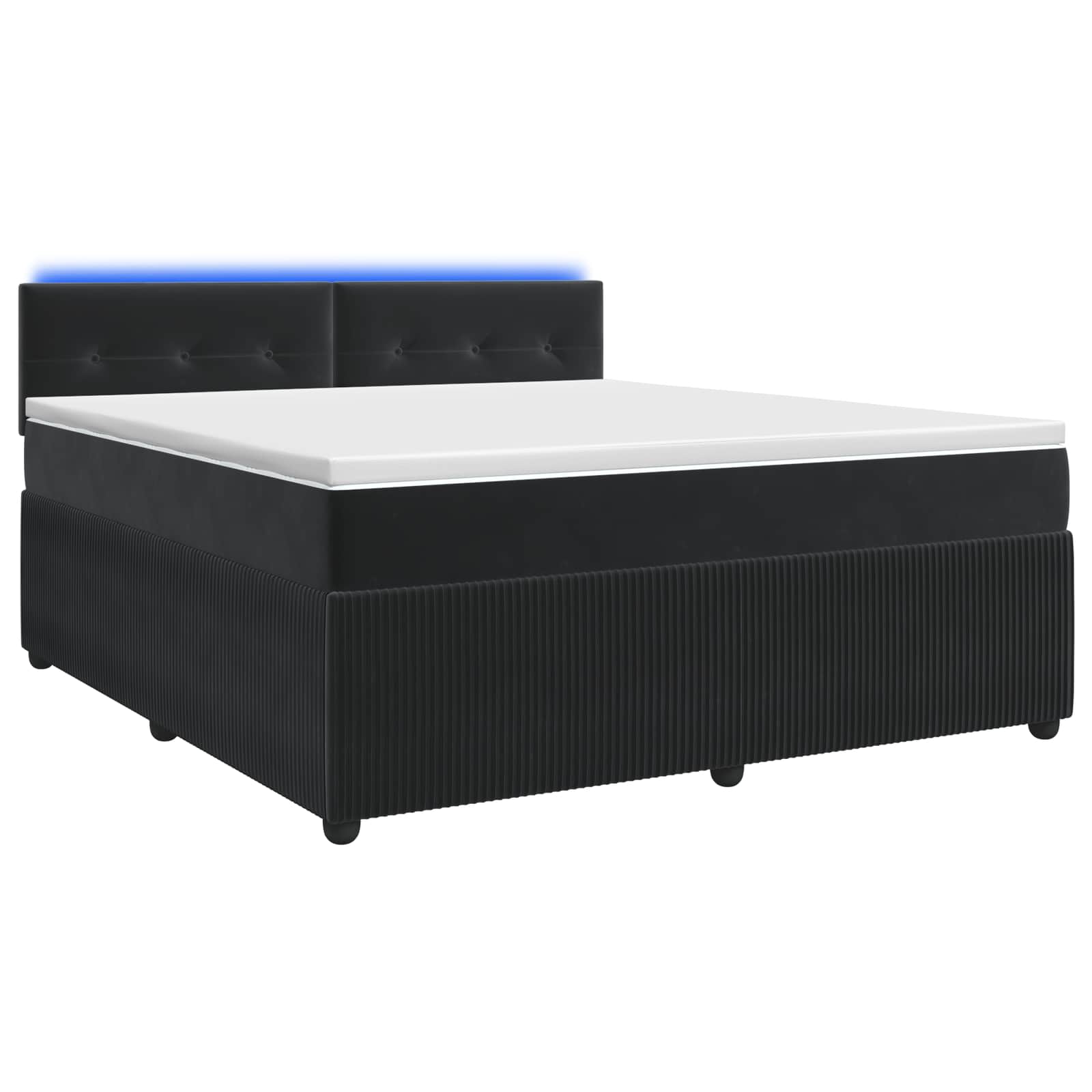Lit boxspring avec matelas Noir 140 x 190 cm Velours