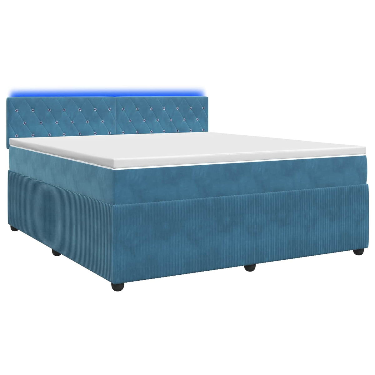Lit boxspring avec matelas Bleu 140 x 200 cm Velours