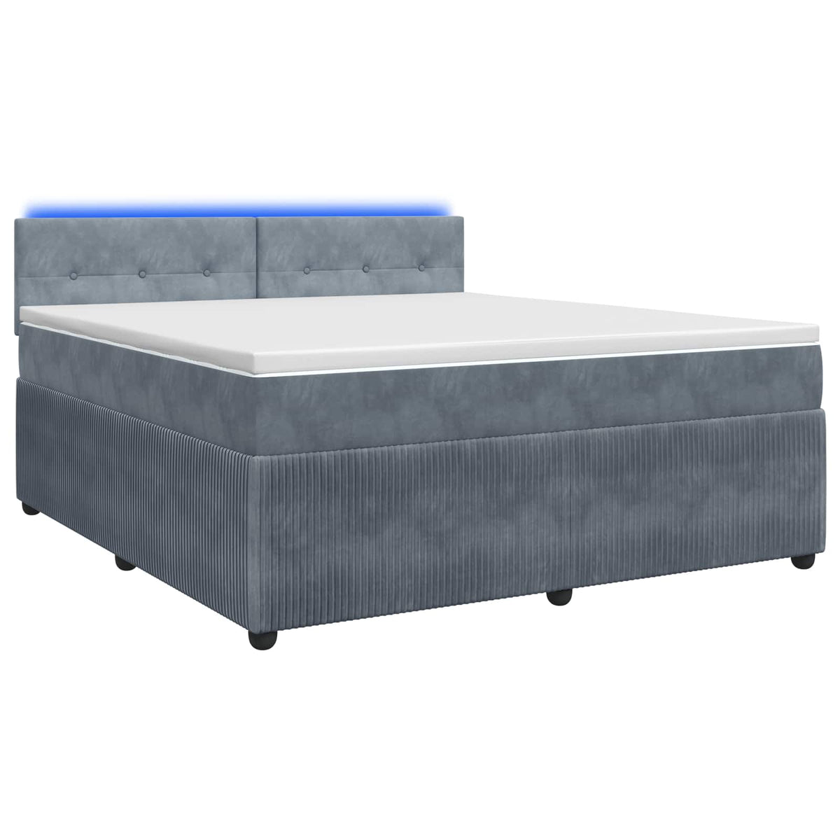 Lit boxspring avec matelas Gris foncé 140 x 200 cm Velours