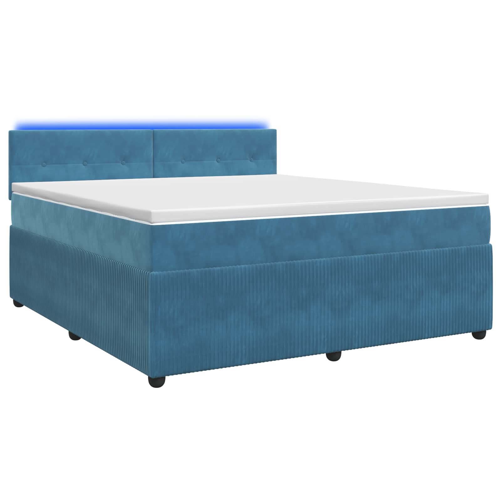 Lit boxspring avec matelas Bleu 140 x 200 cm Velours - XIOS