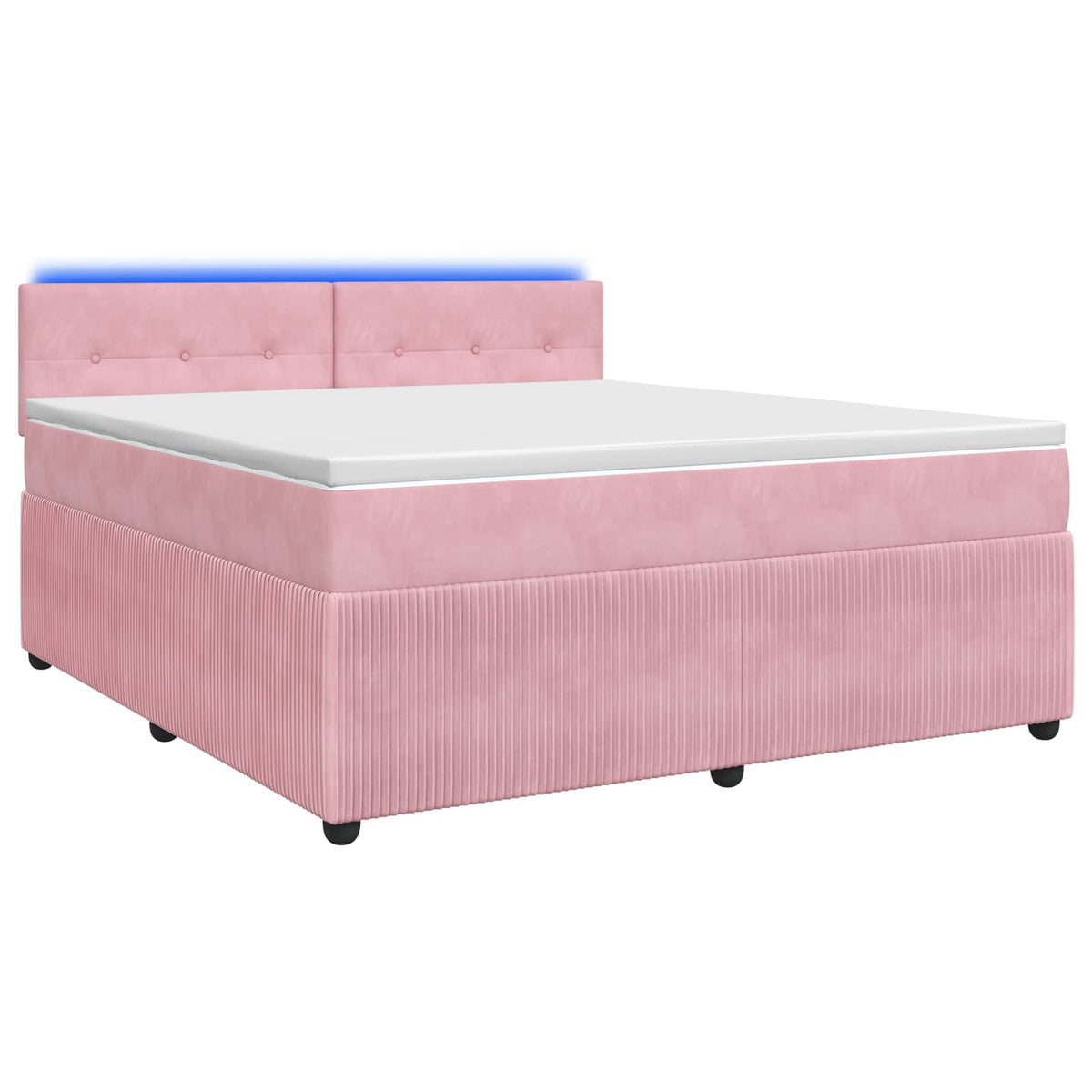 Lit boxspring avec matelas Rose 140 x 200 cm Velours