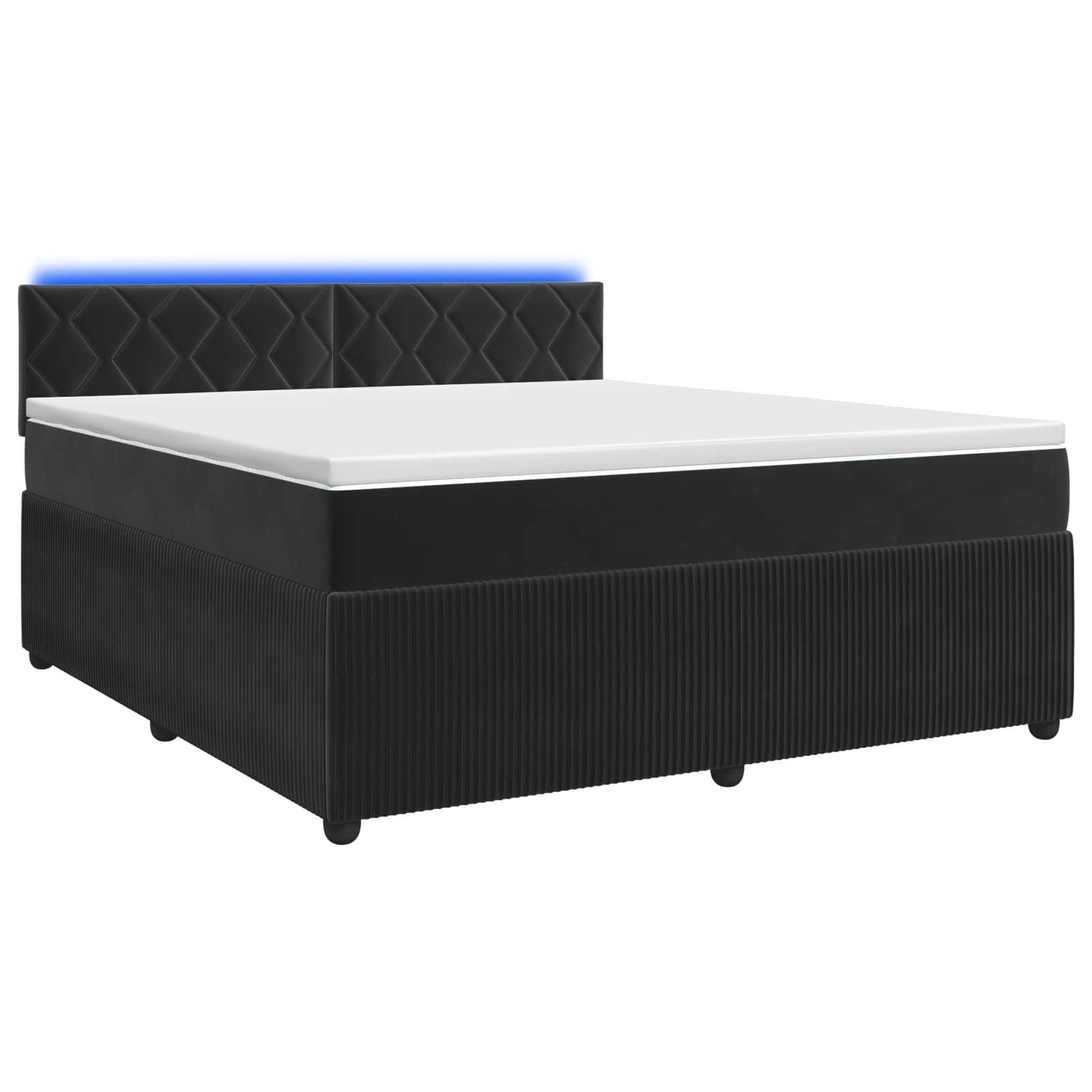 Lit boxspring avec matelas Noir 140 x 200 cm Velours - XIOS