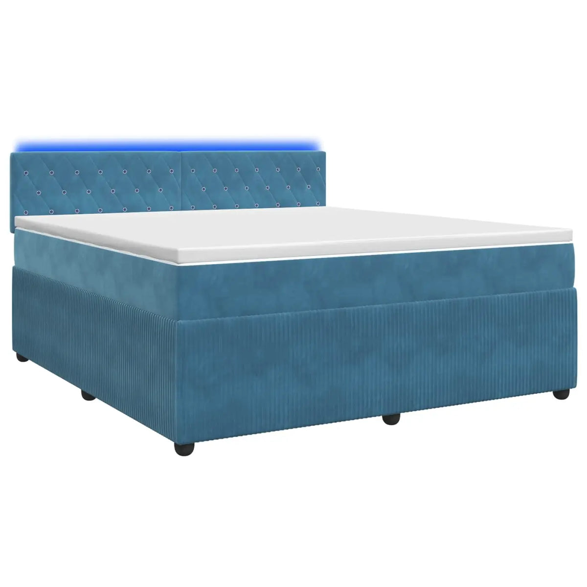 Lit boxspring avec matelas Bleu 160 x 200 cm Velours - XIOS