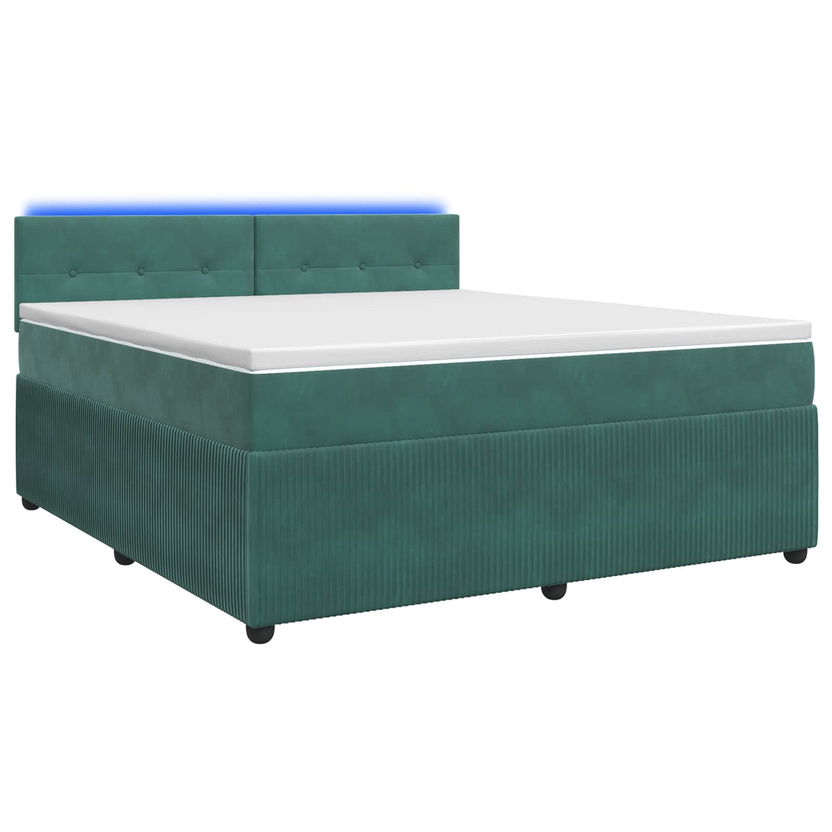 Lit boxspring avec matelas Vert foncé 160 x 200 cm Velours