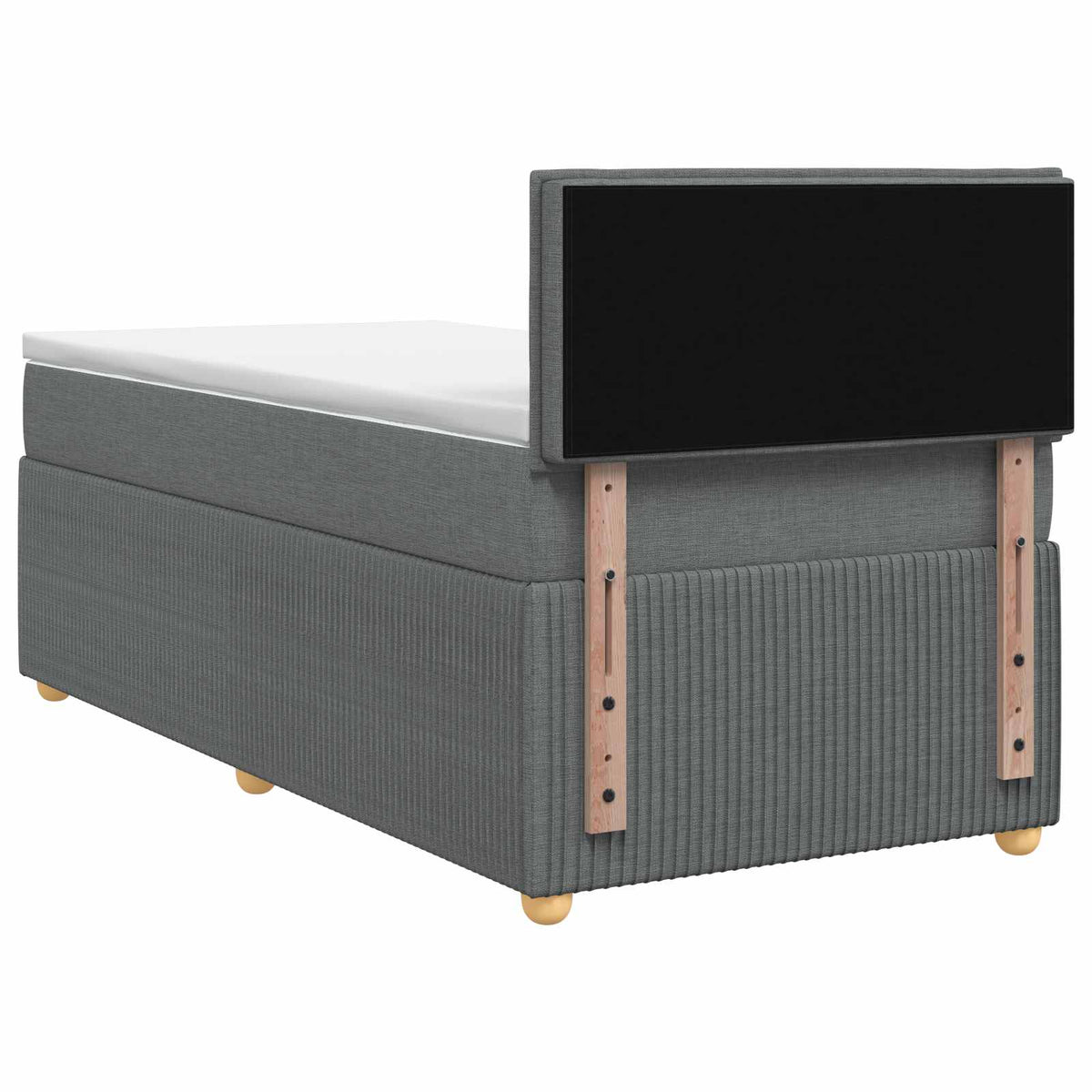Lit de box spring avec matelas et LED Gris foncé 90 x 190 cm