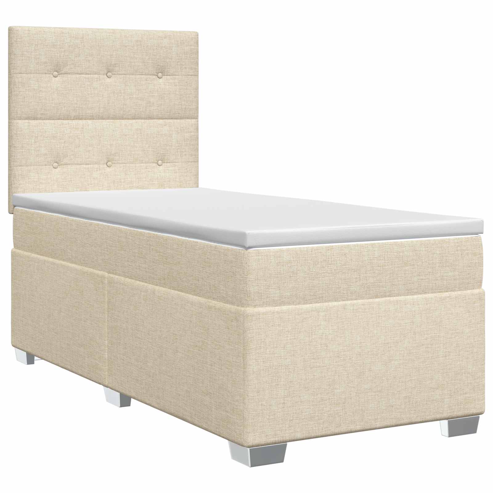 Lit boxspring avec matelas Crème 80 x 200 cm Tissu