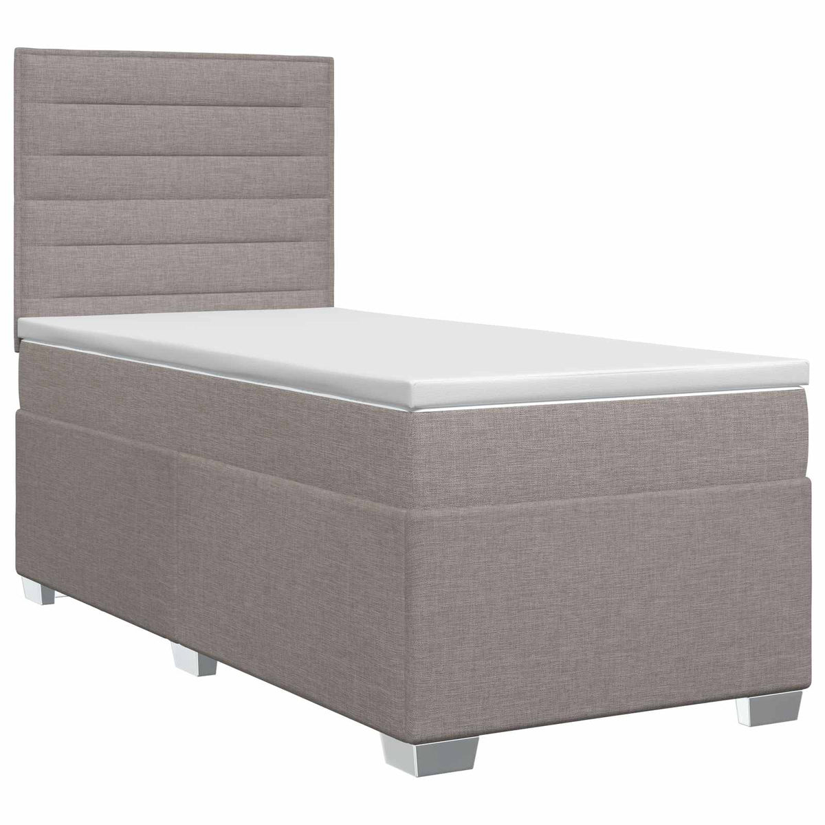 Lit boxspring avec matelas Taupe 90 x 200 cm Tissu