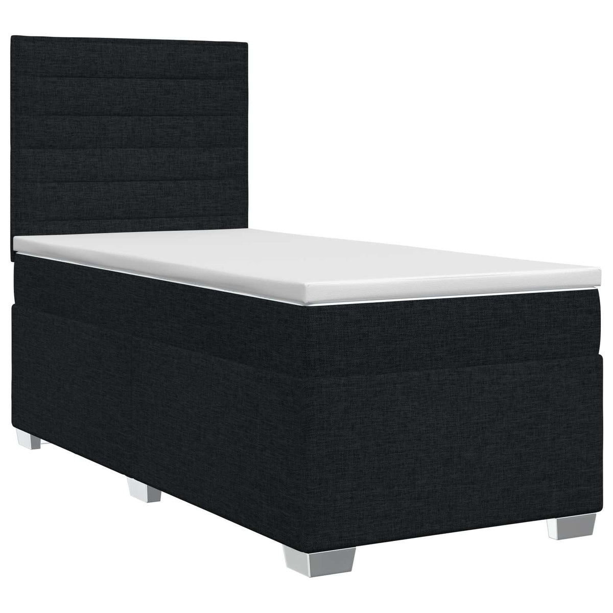 Lit boxspring avec matelas Noir 100 x 200 cm Tissu