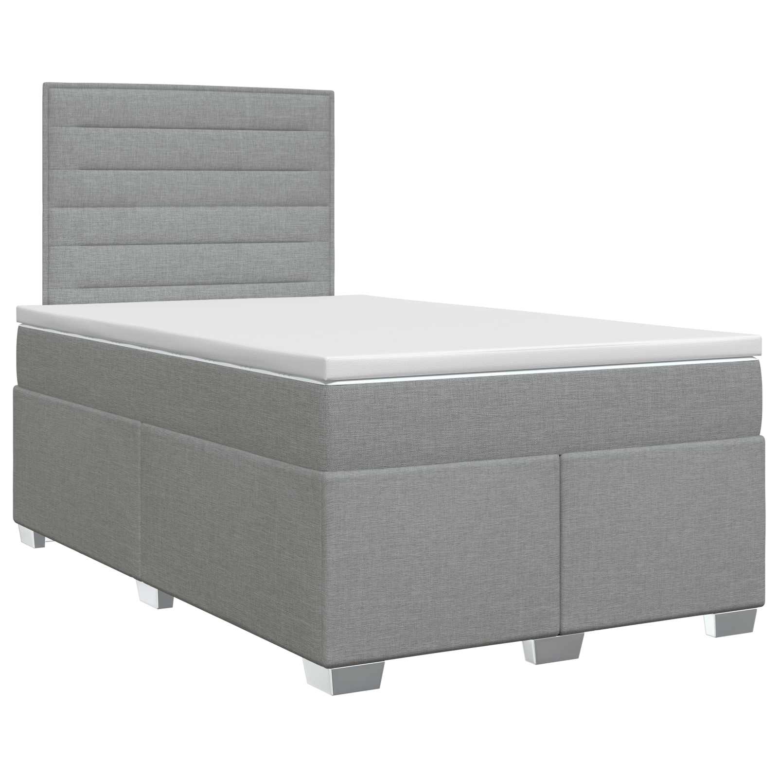 Lit boxspring avec matelas Gris clair 120 x 190 cm Tissu