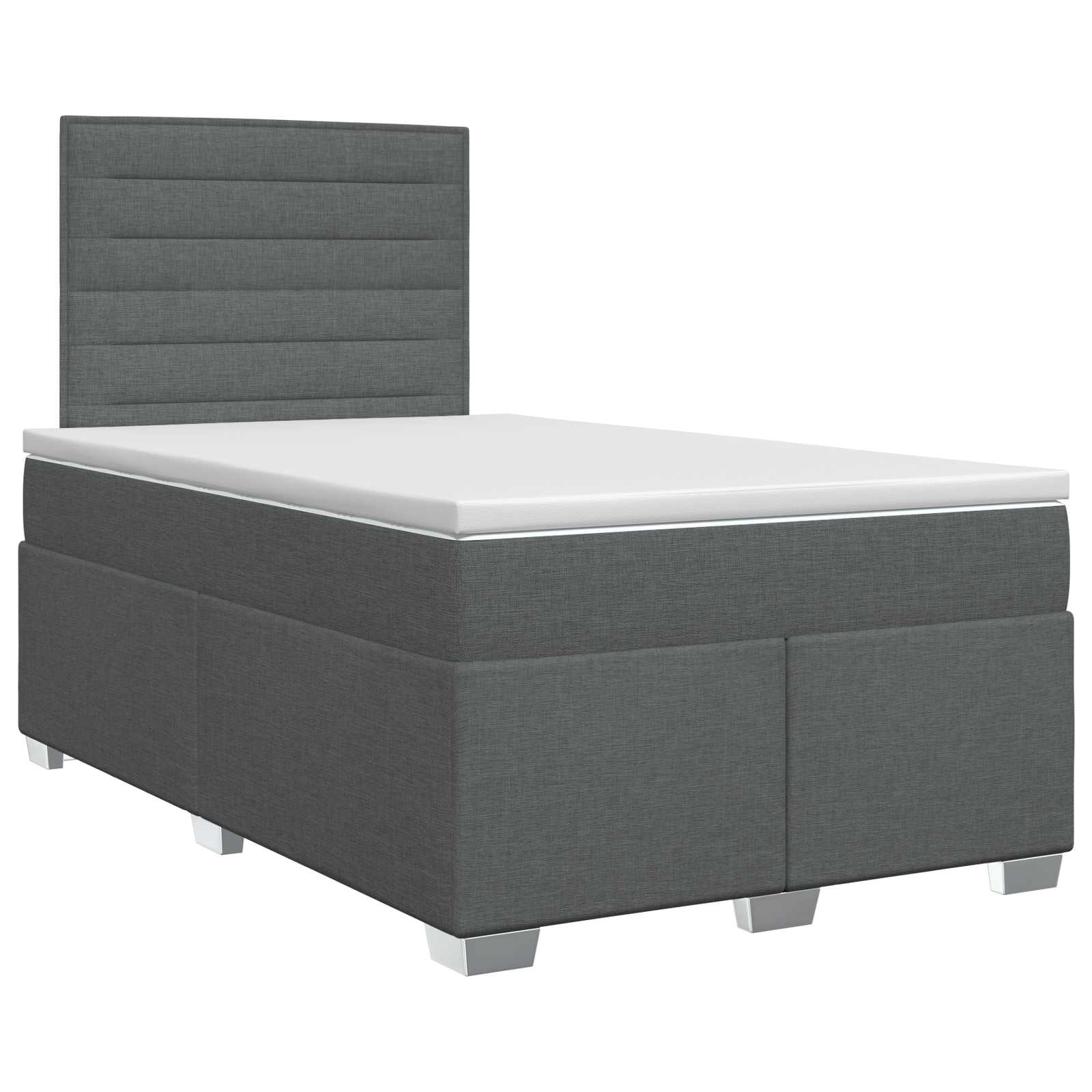 Lit boxspring avec matelas Gris foncé 120 x 190 cm Tissu