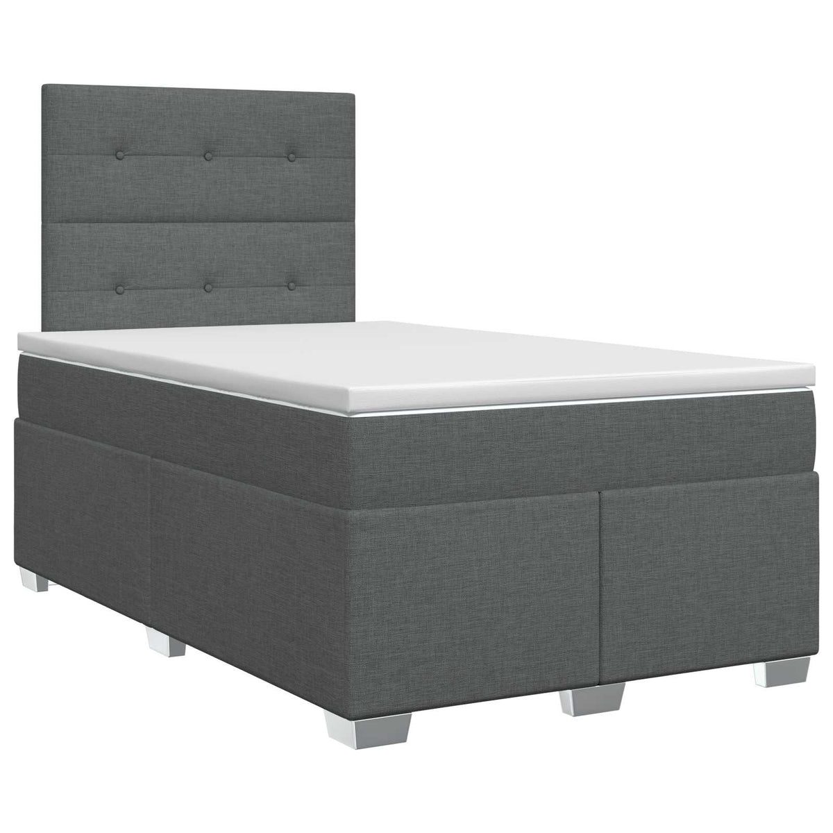 Lit boxspring avec matelas Gris foncé 120 x 190 cm Tissu