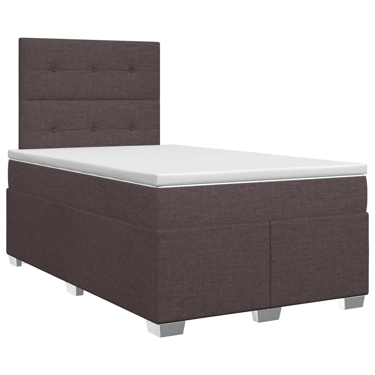 Lit boxspring avec matelas Marron foncé 120 x 190 cm Tissu
