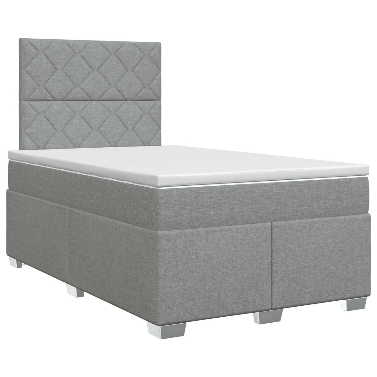 Lit boxspring avec matelas Gris clair 120 x 190 cm Tissu