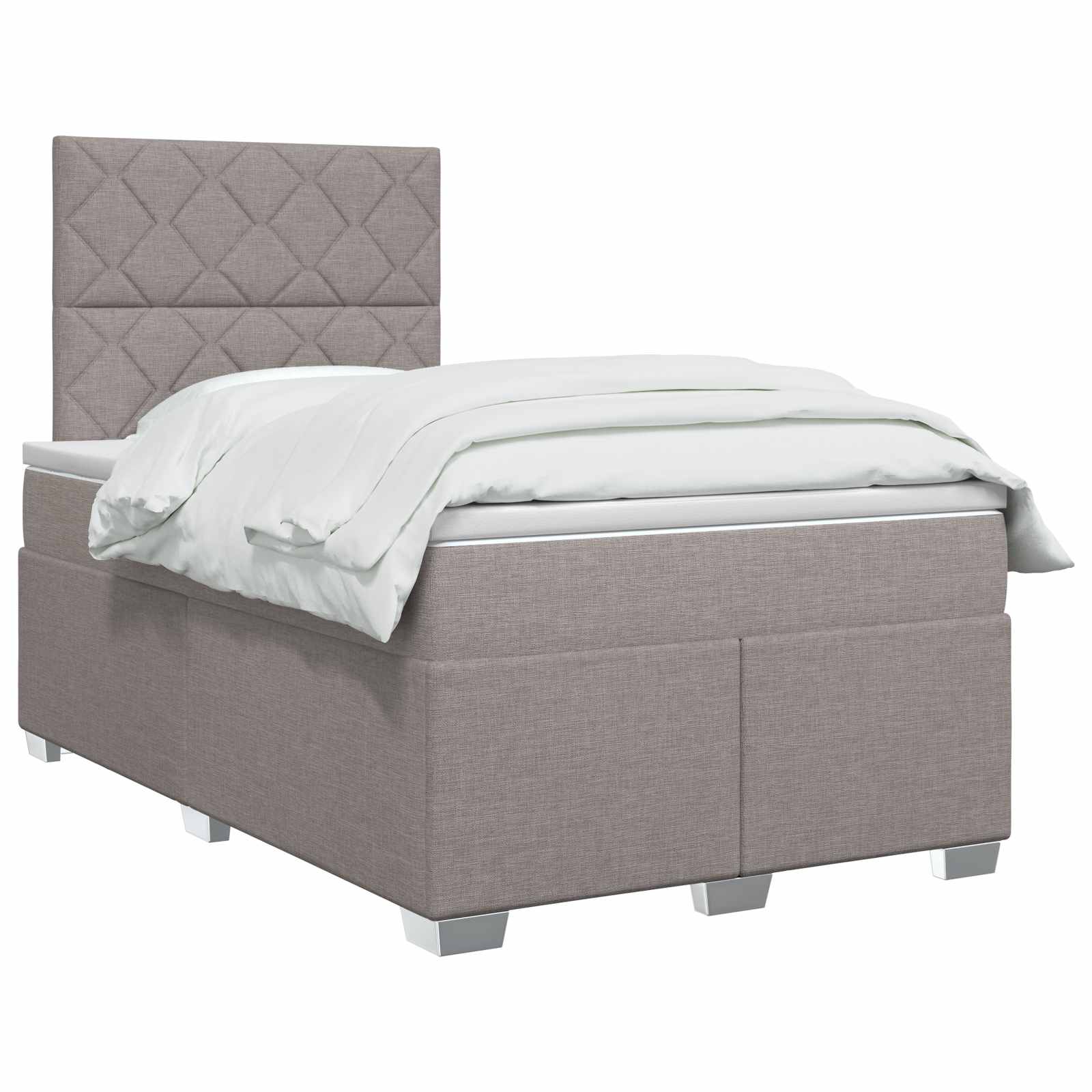 Lit boxspring avec matelas Taupe 120 x 190 cm Tissu