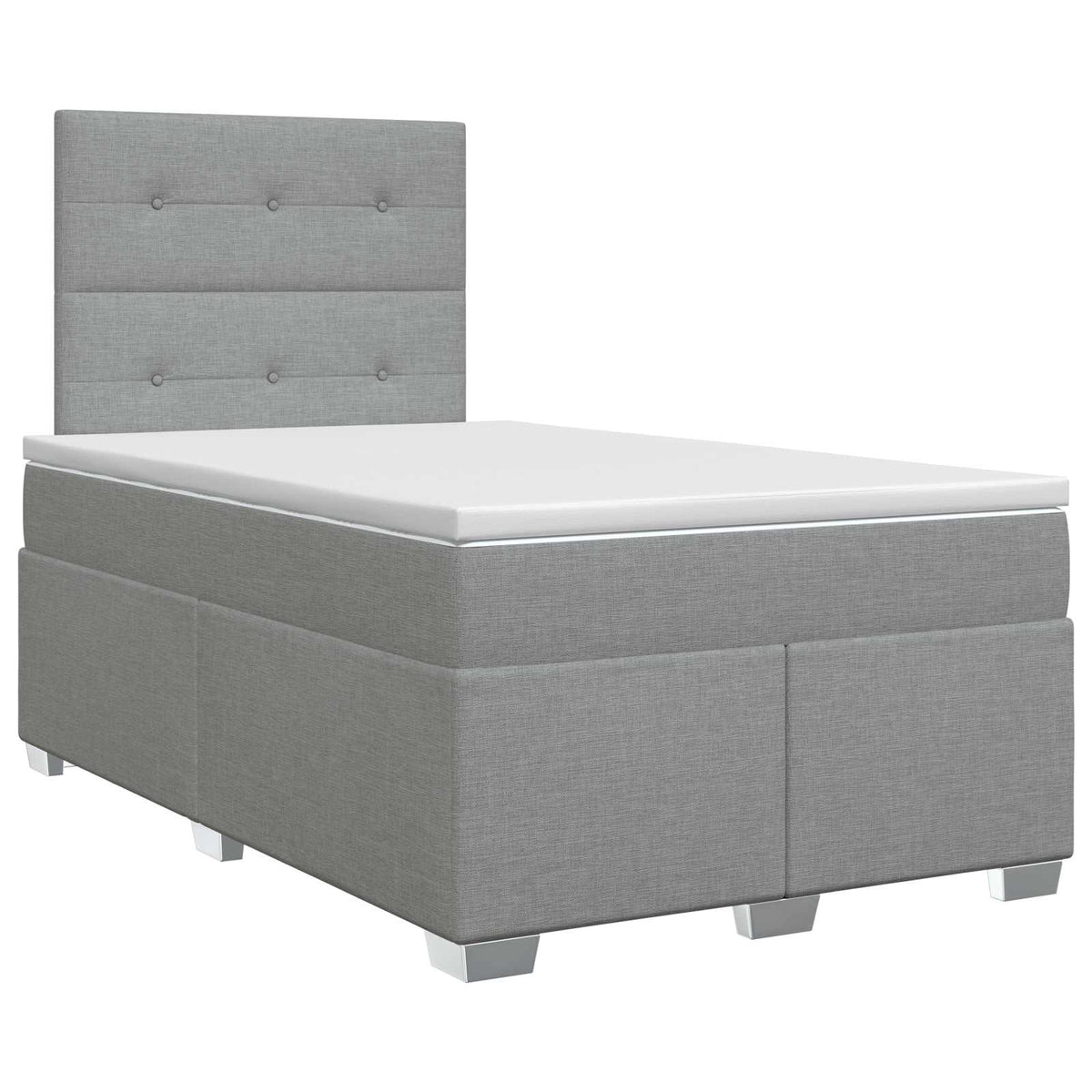 Lit boxspring avec matelas Gris clair 120 x 200 cm Tissu