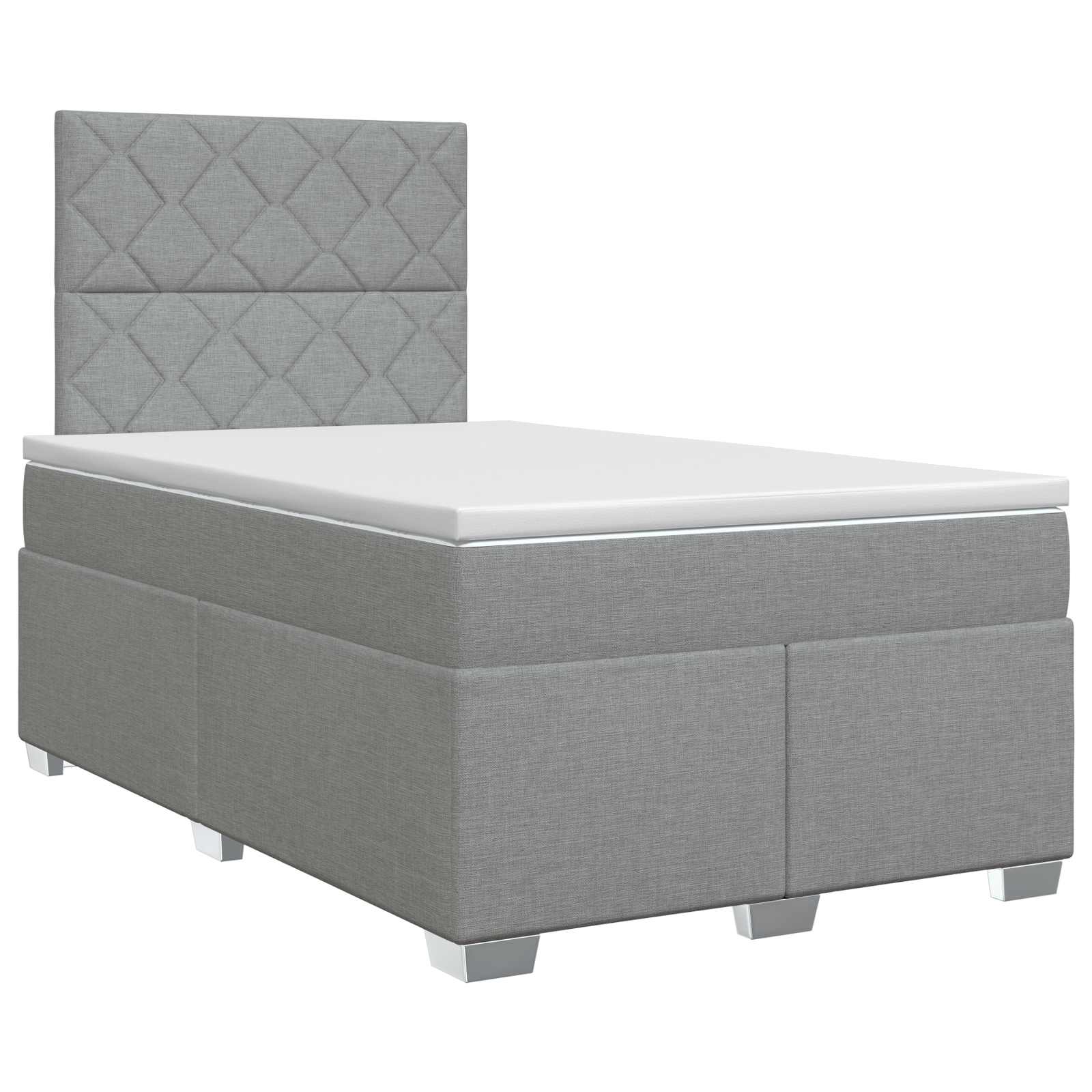 Lit boxspring avec matelas Gris clair 120 x 200 cm Tissu