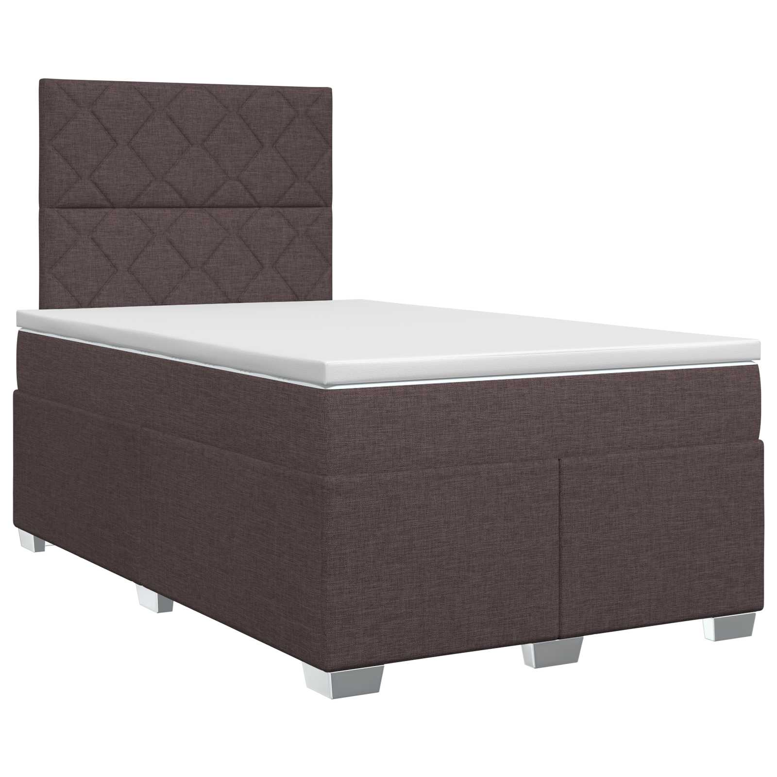 Lit boxspring avec matelas Marron foncé 120 x 200 cm Tissu