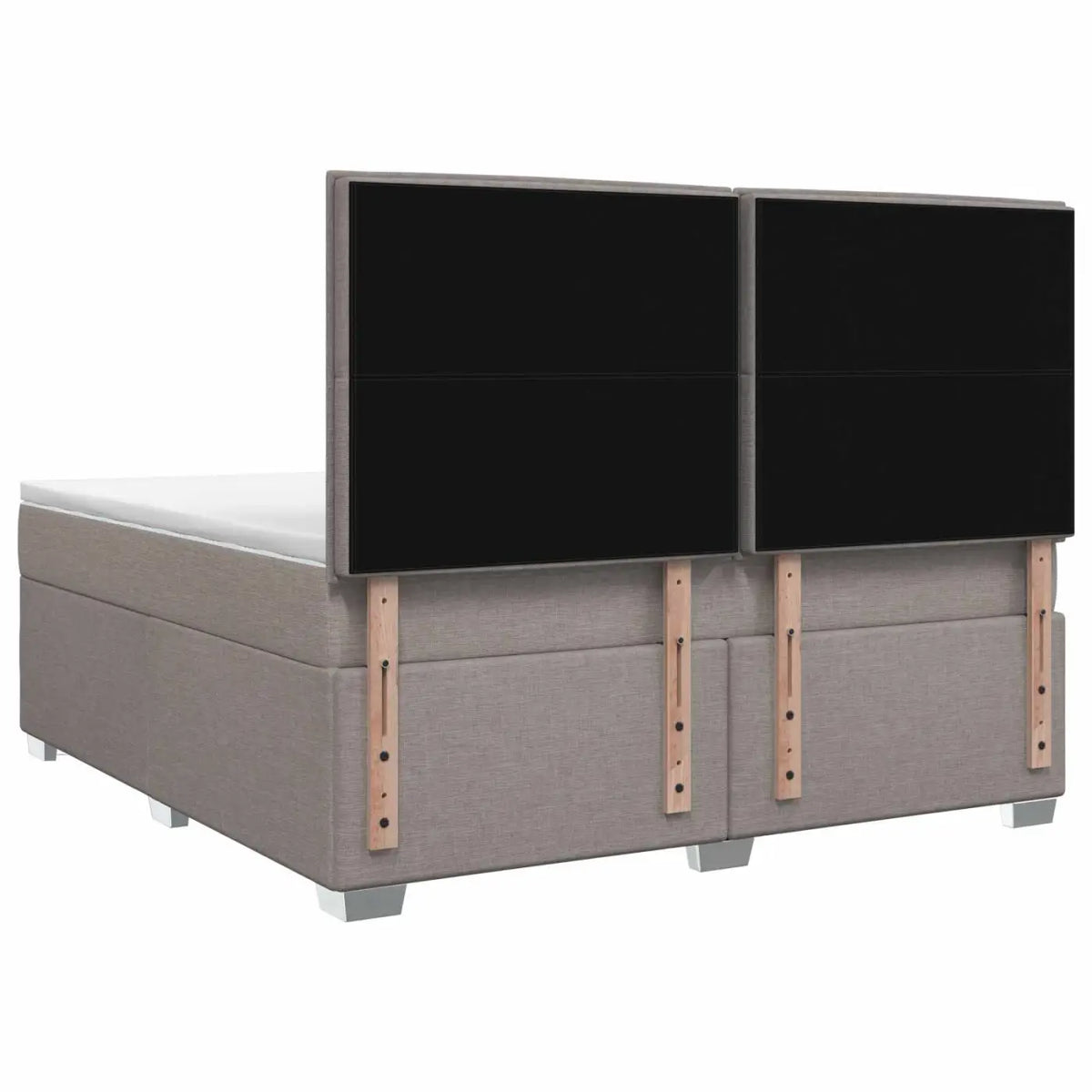 Lit boxspring avec matelas Taupe 140 x 190 cm Tissu - XIOS