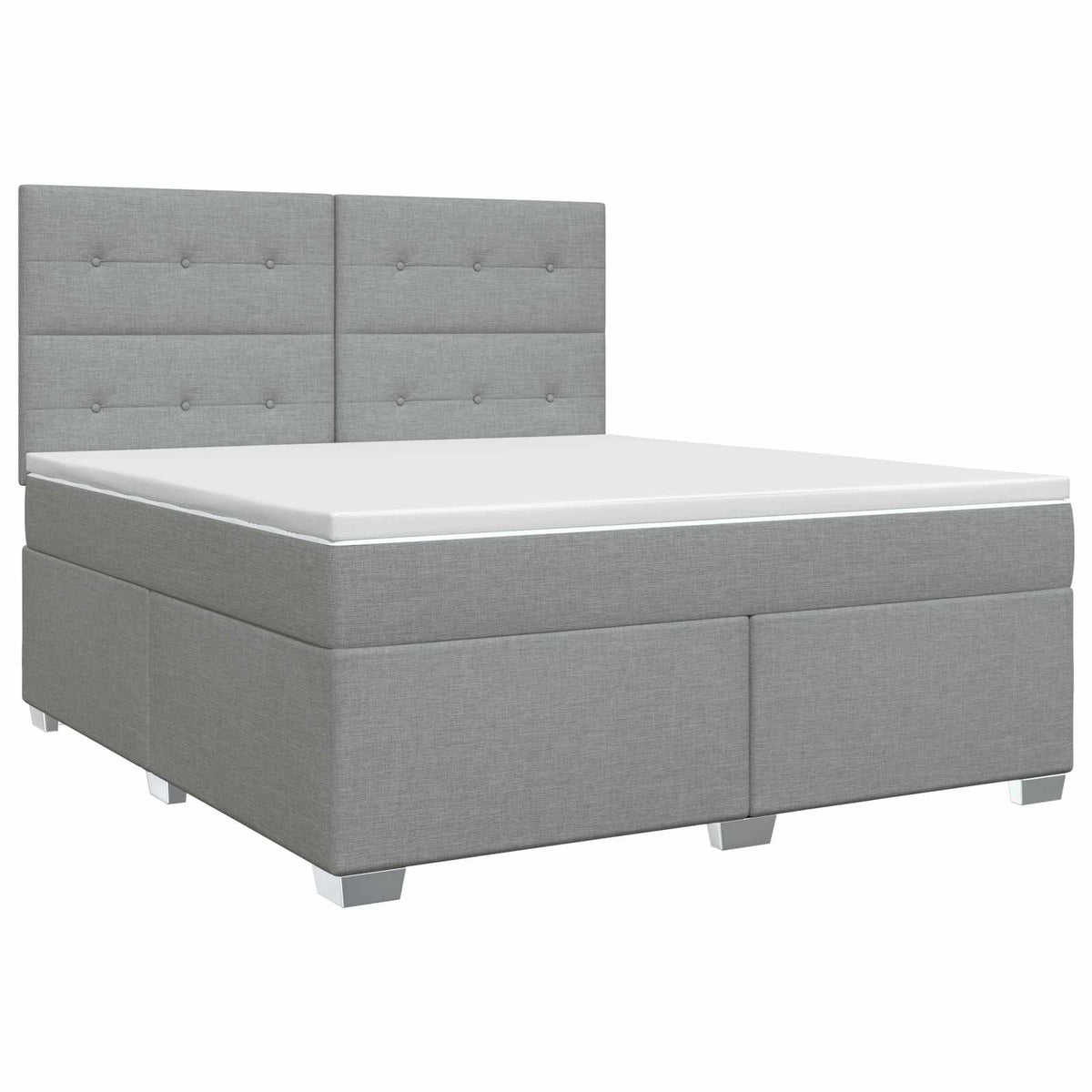Lit boxspring avec matelas Gris clair 140 x 190 cm Tissu
