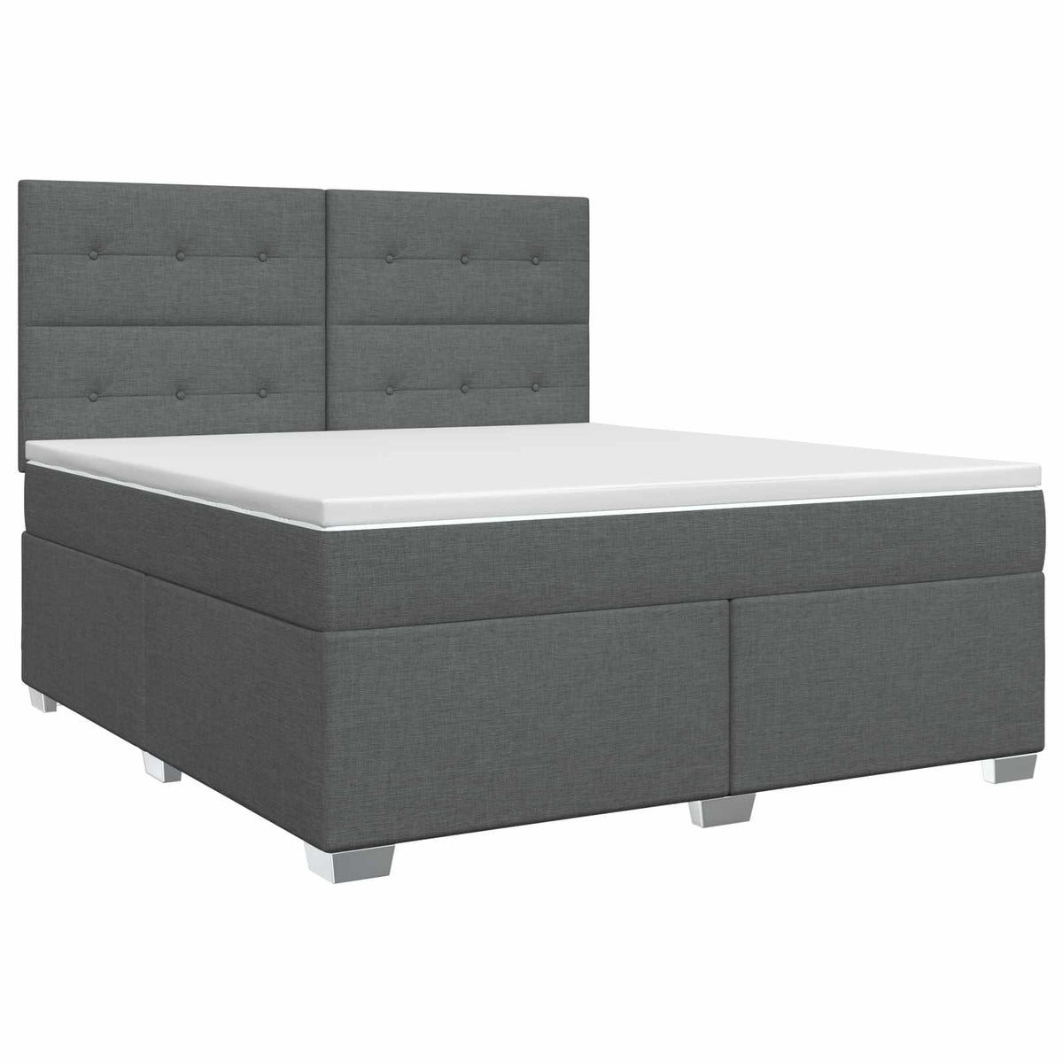Lit boxspring avec matelas Gris foncé 140 x 190 cm Tissu