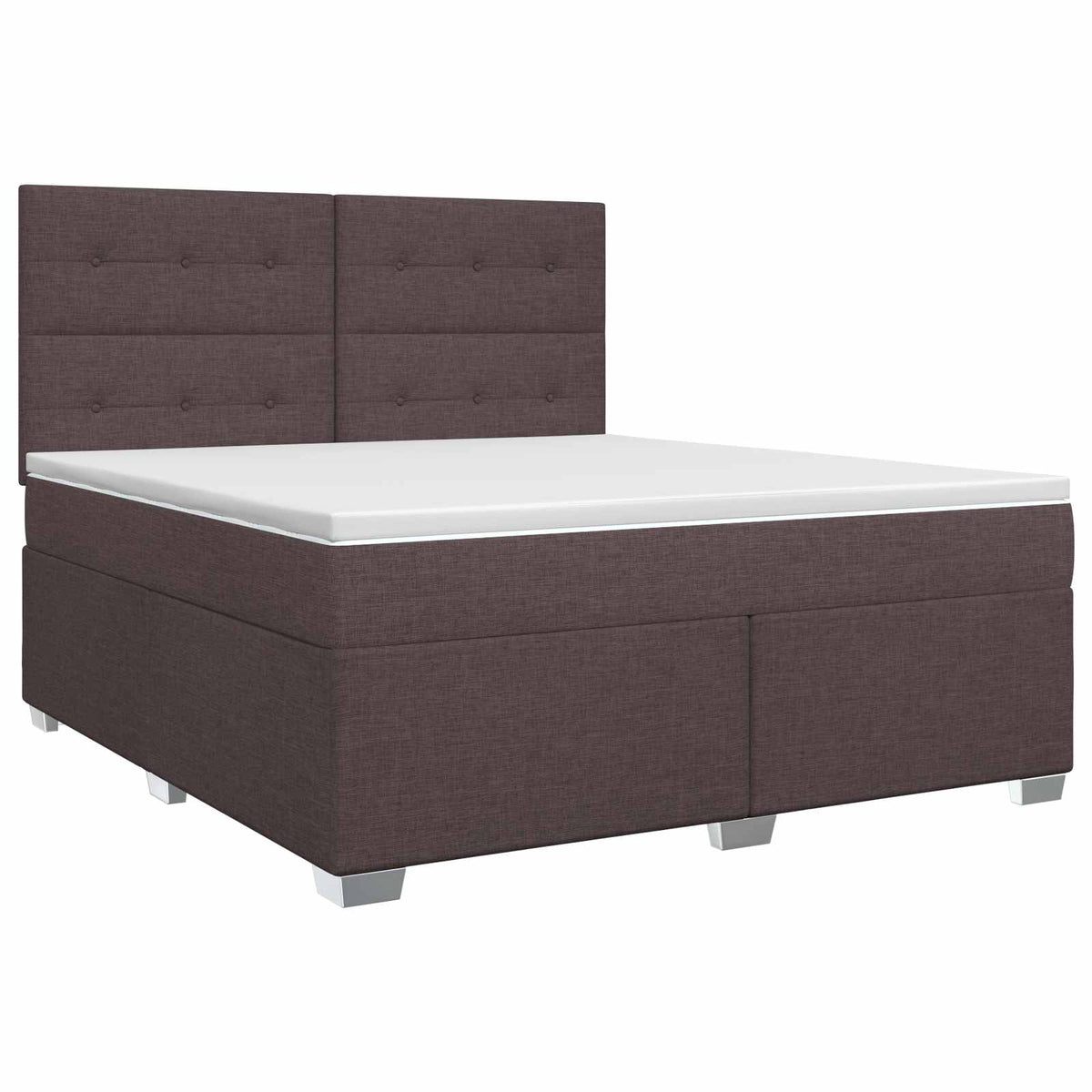 Lit boxspring avec matelas Marron foncé 140 x 190 cm Tissu