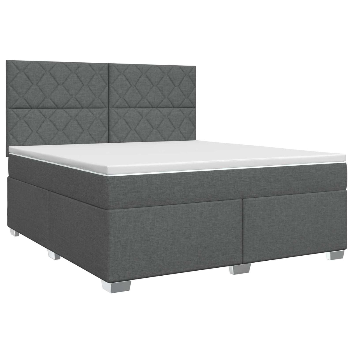 Lit boxspring avec matelas Gris foncé 140 x 190 cm Tissu