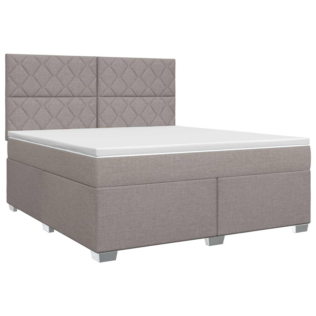 Lit boxspring avec matelas Taupe 140 x 190 cm Tissu