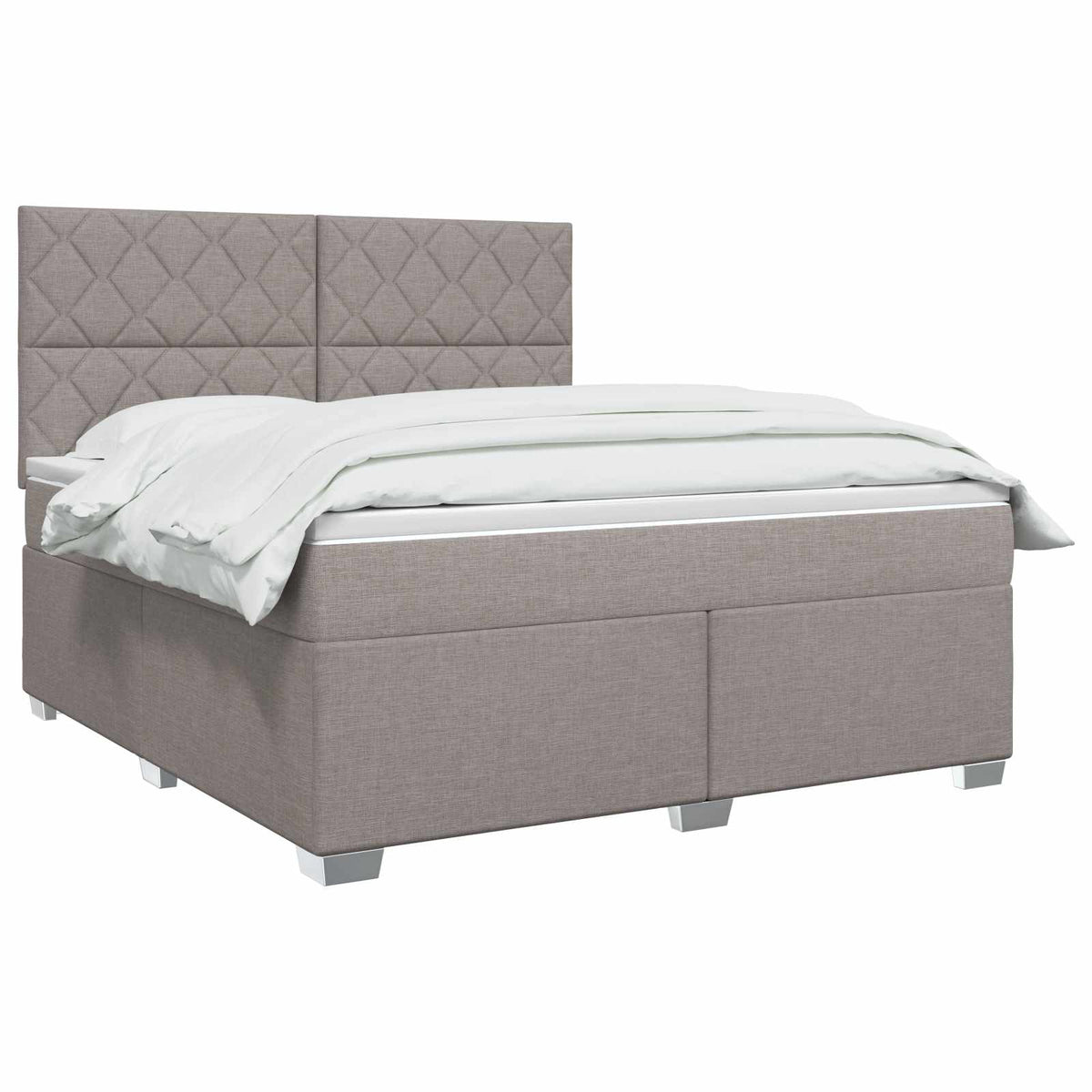 Lit boxspring avec matelas Taupe 140 x 190 cm Tissu