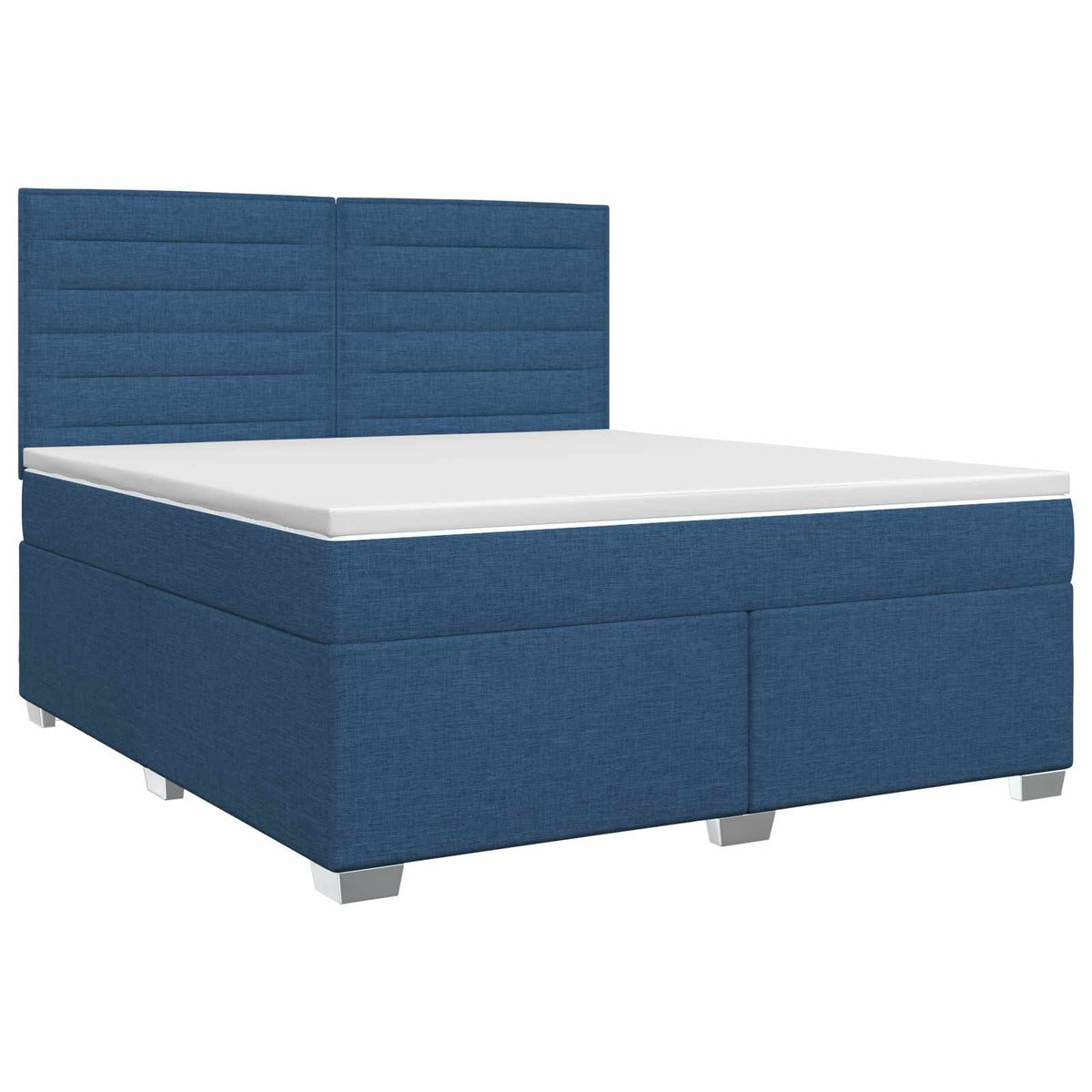 Lit boxspring avec matelas Bleu 140 x 200 cm Tissu