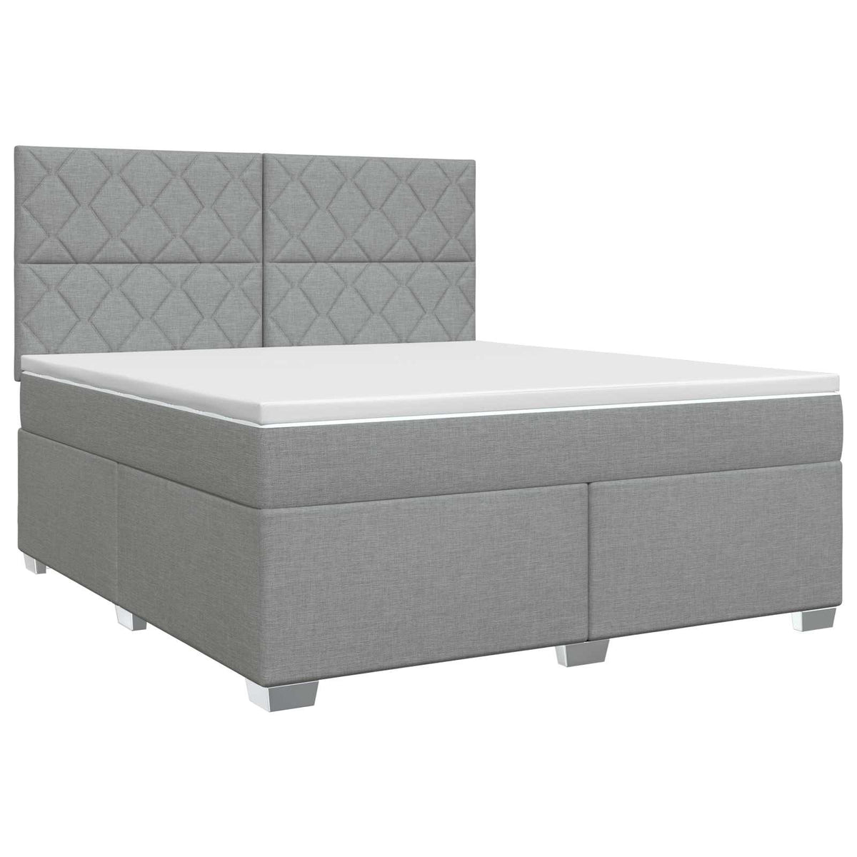 Lit boxspring avec matelas Gris clair 140 x 200 cm Tissu