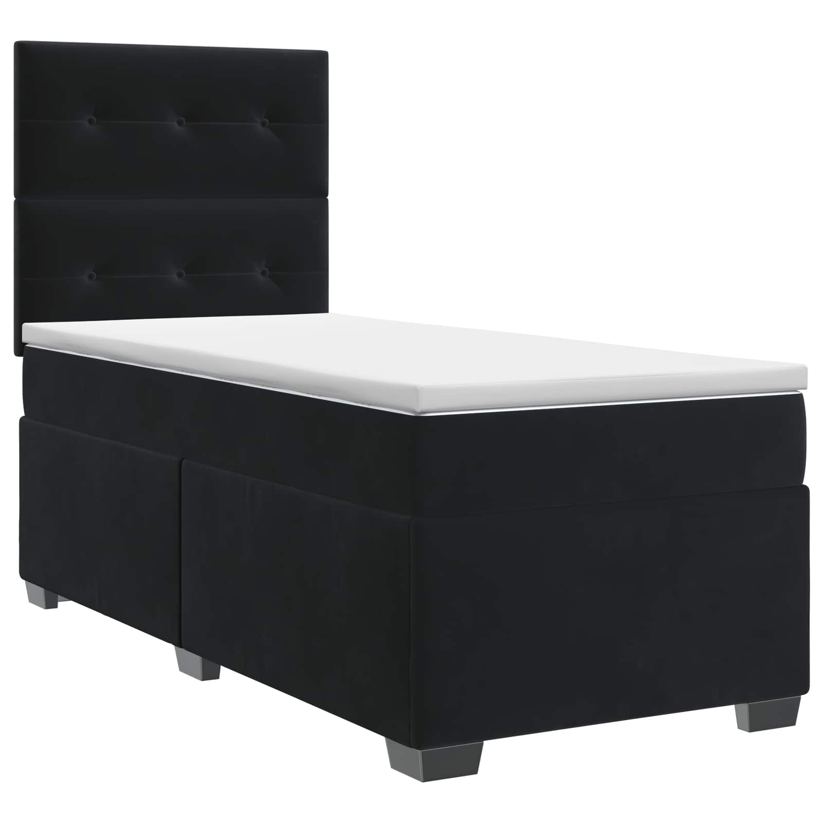 Lit boxspring avec matelas Noir 80 x 200 cm Velours