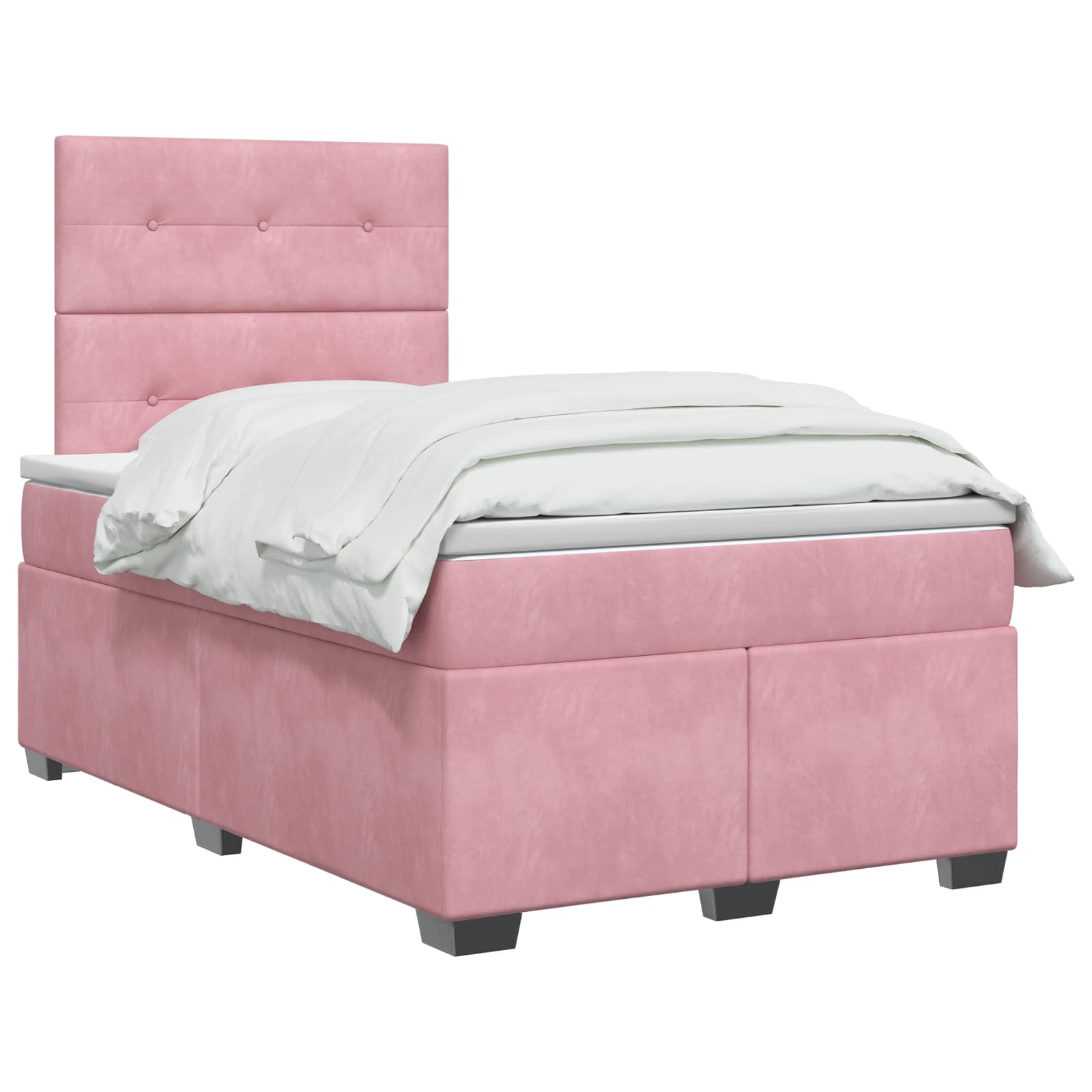 Lit boxspring avec matelas Rose 120 x 190 cm Velours