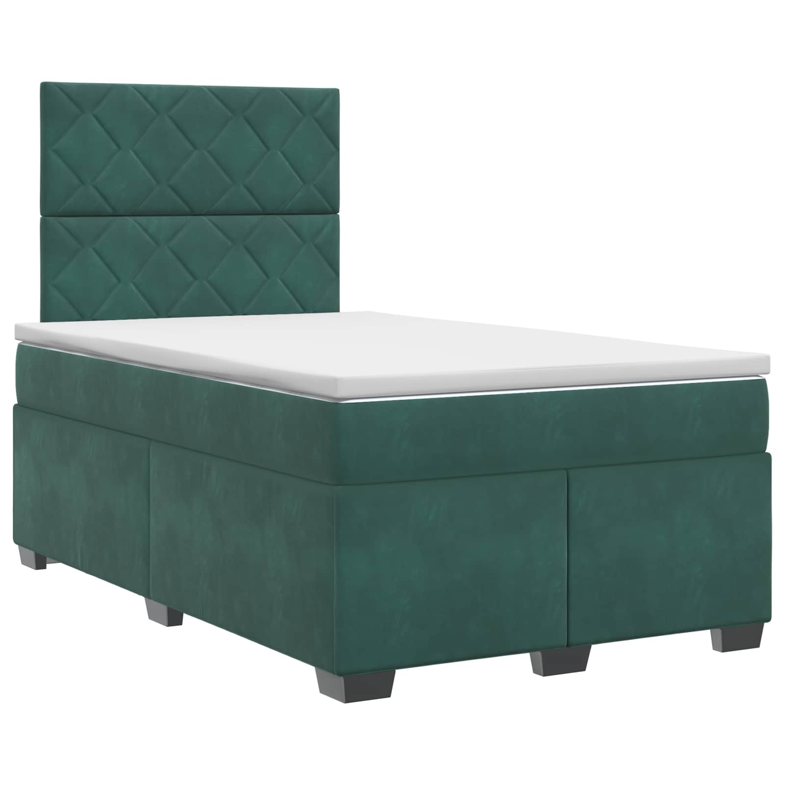 Lit boxspring avec matelas Vert foncé 120 x 200 cm Velours