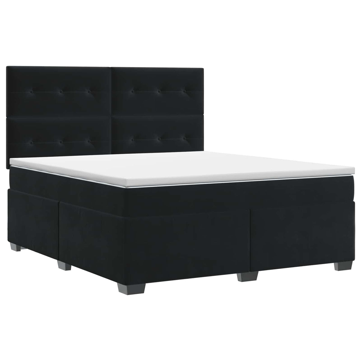 Lit boxspring avec matelas Noir 140 x 190 cm Velours