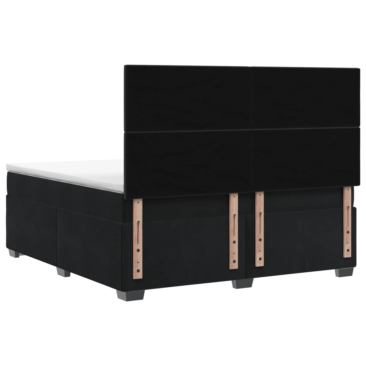 Lit boxspring avec matelas Noir 140 x 190 cm Velours