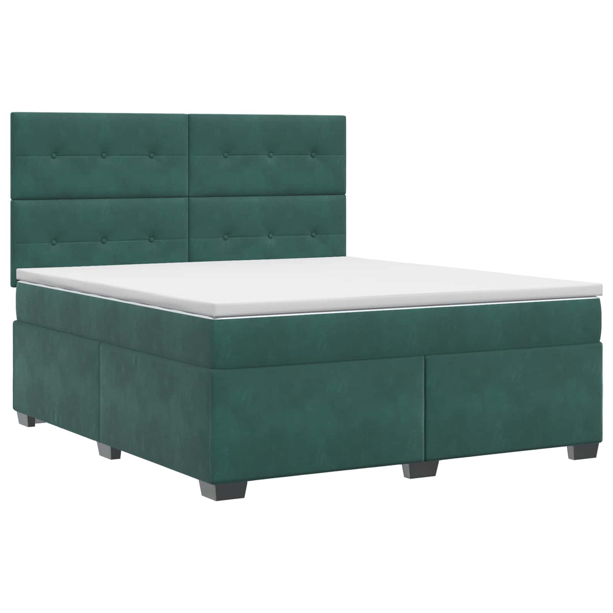 Lit boxspring avec matelas Vert foncé 140 x 190 cm Velours