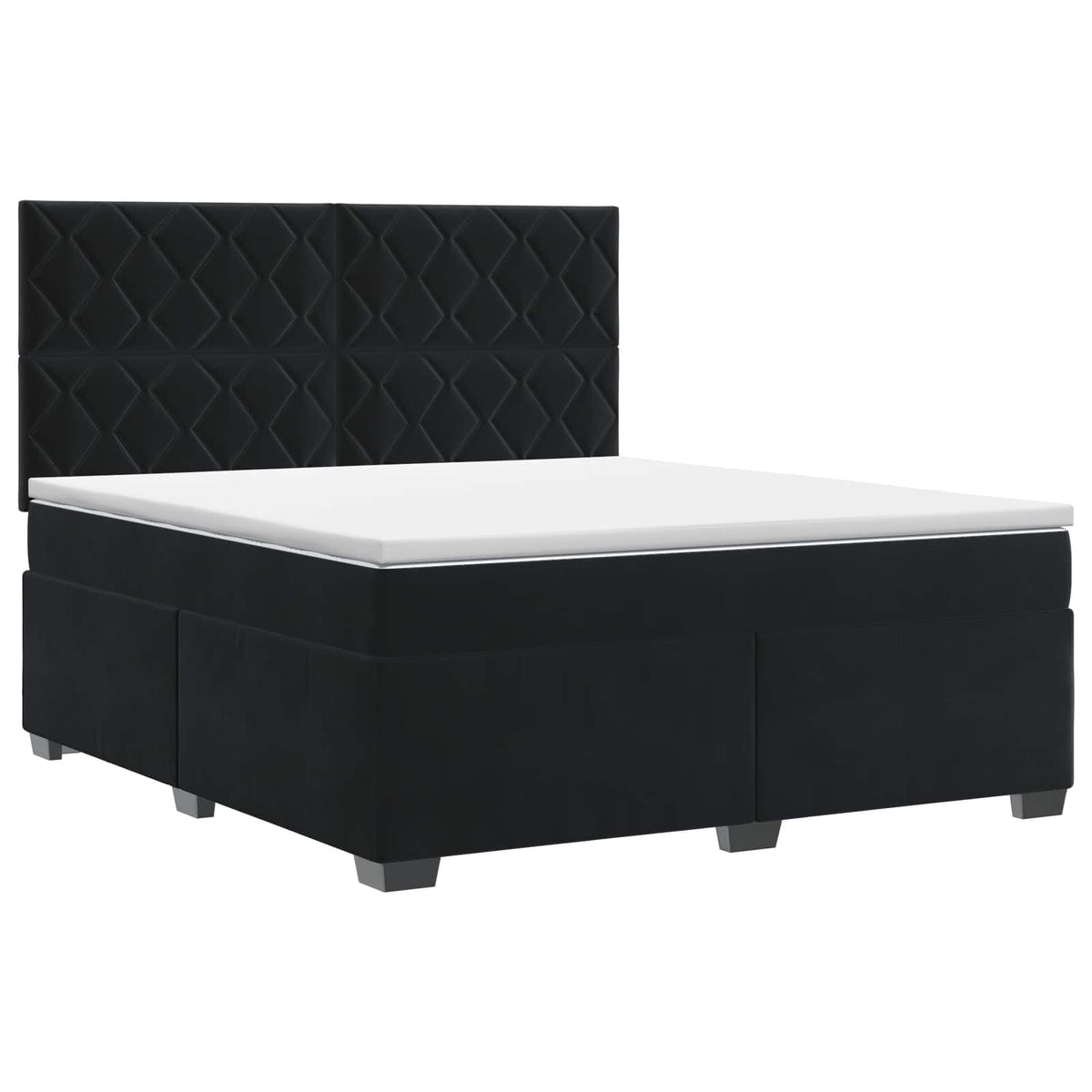 Lit boxspring avec matelas Noir 140 x 190 cm Velours