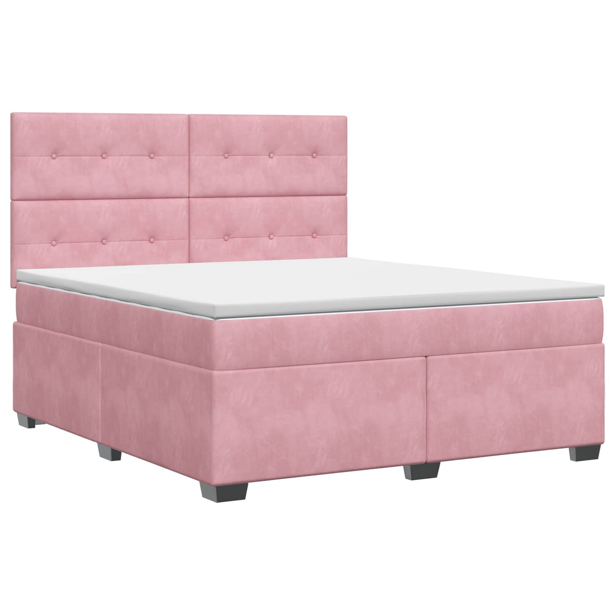 Lit boxspring avec matelas Rose 140 x 200 cm Velours