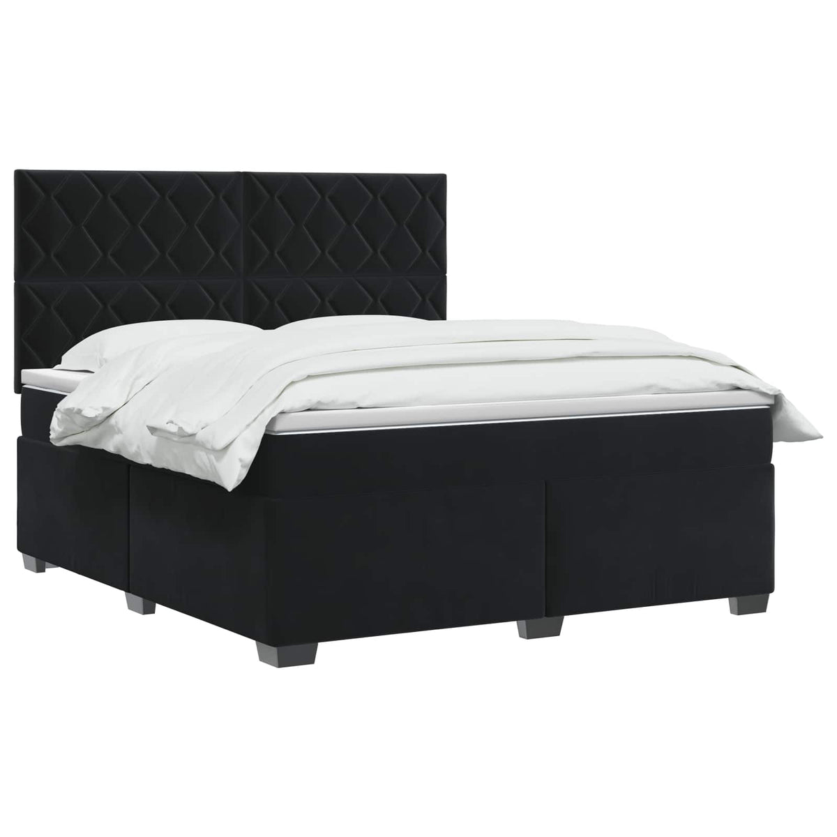 Lit boxspring avec matelas Noir 140 x 200 cm Velours