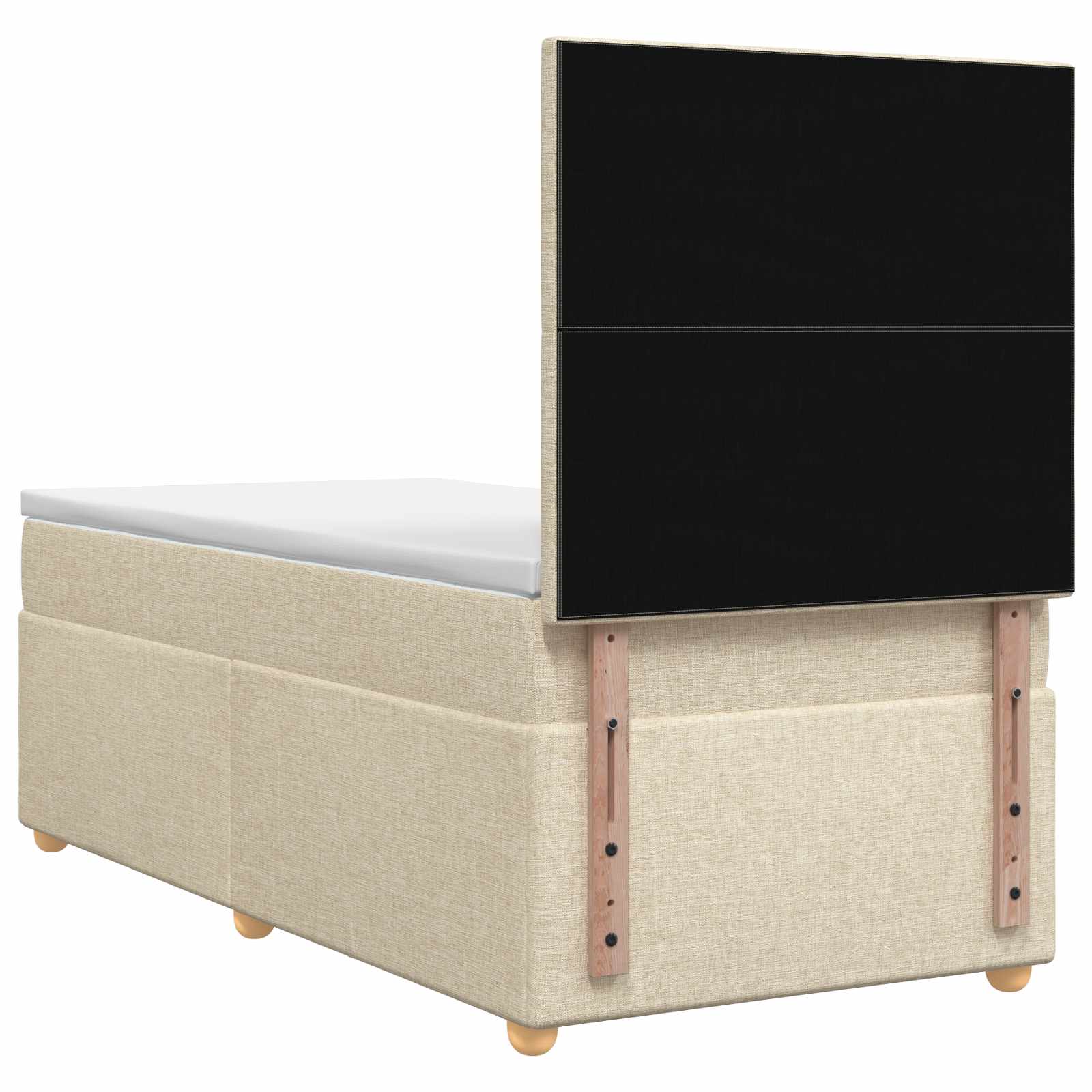 Lit boxspring avec matelas Crème 80 x 200 cm Tissu