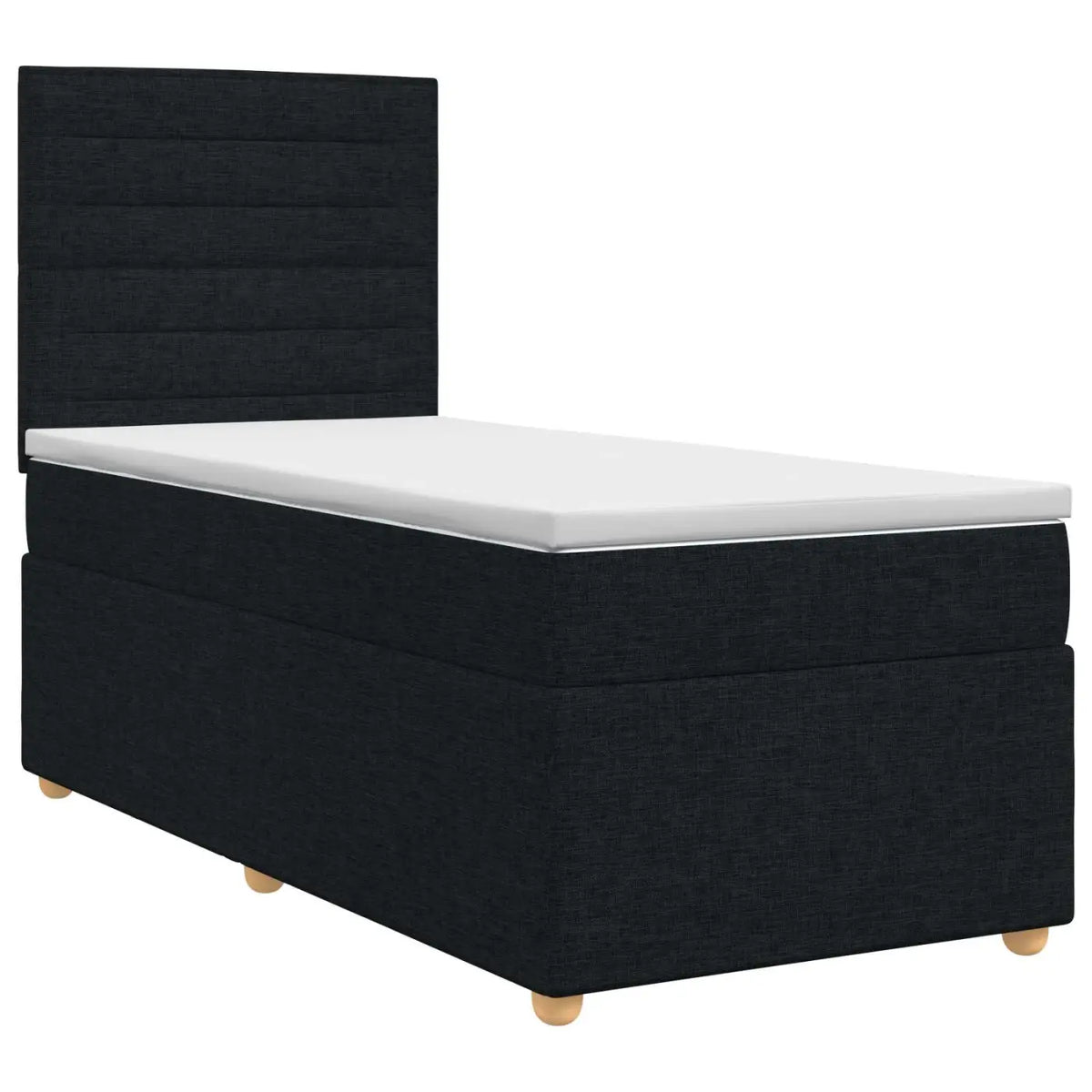 Lit boxspring avec matelas Noir 90 x 200 cm Tissu - XIOS