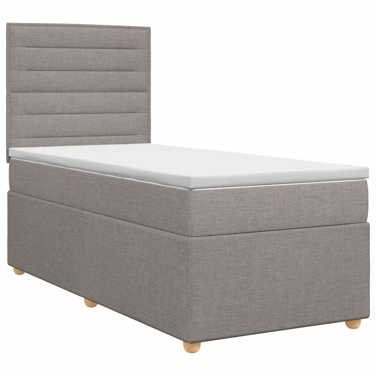 Lit boxspring avec matelas Taupe 90 x 200 cm Tissu