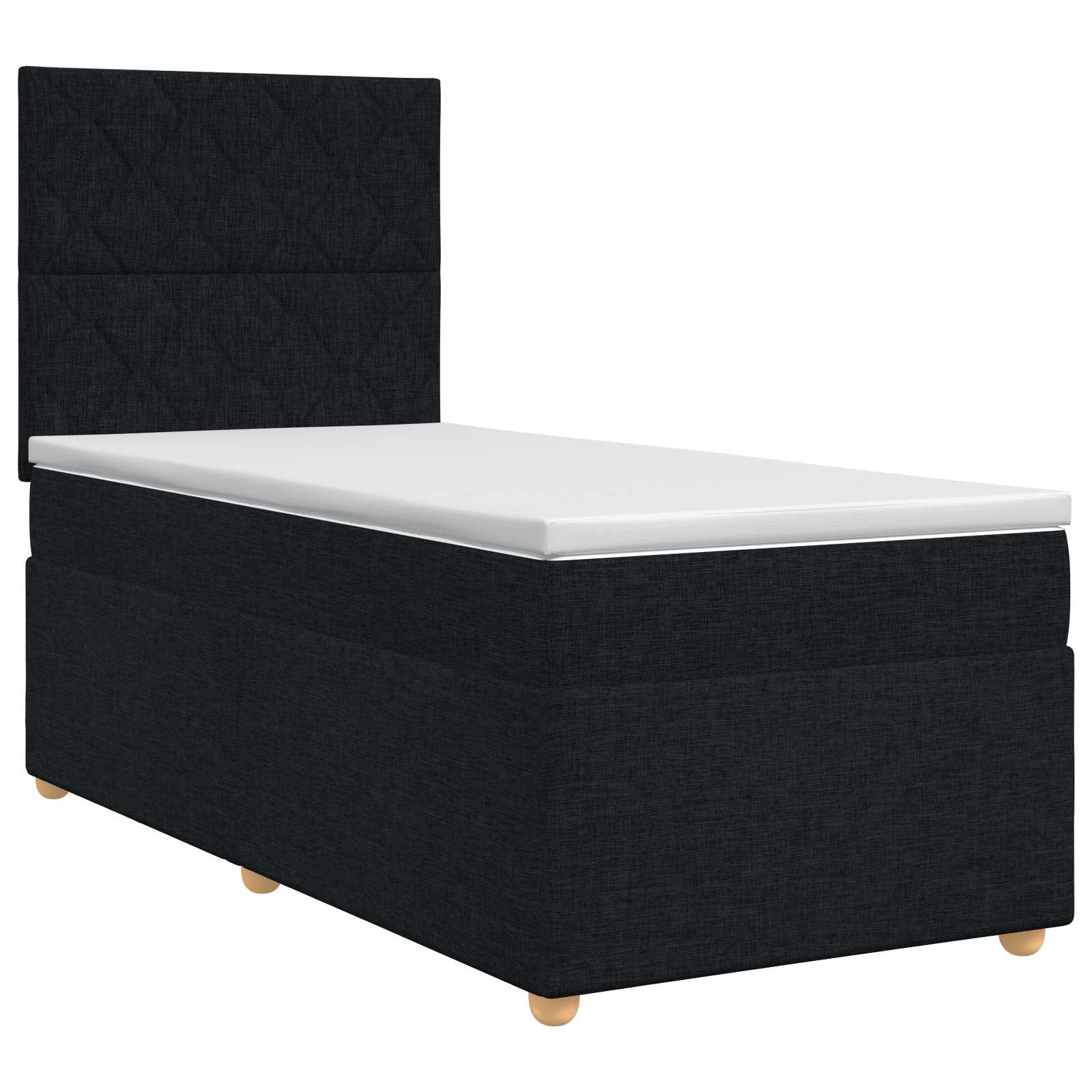 Lit boxspring avec matelas Noir 90 x 200 cm Tissu