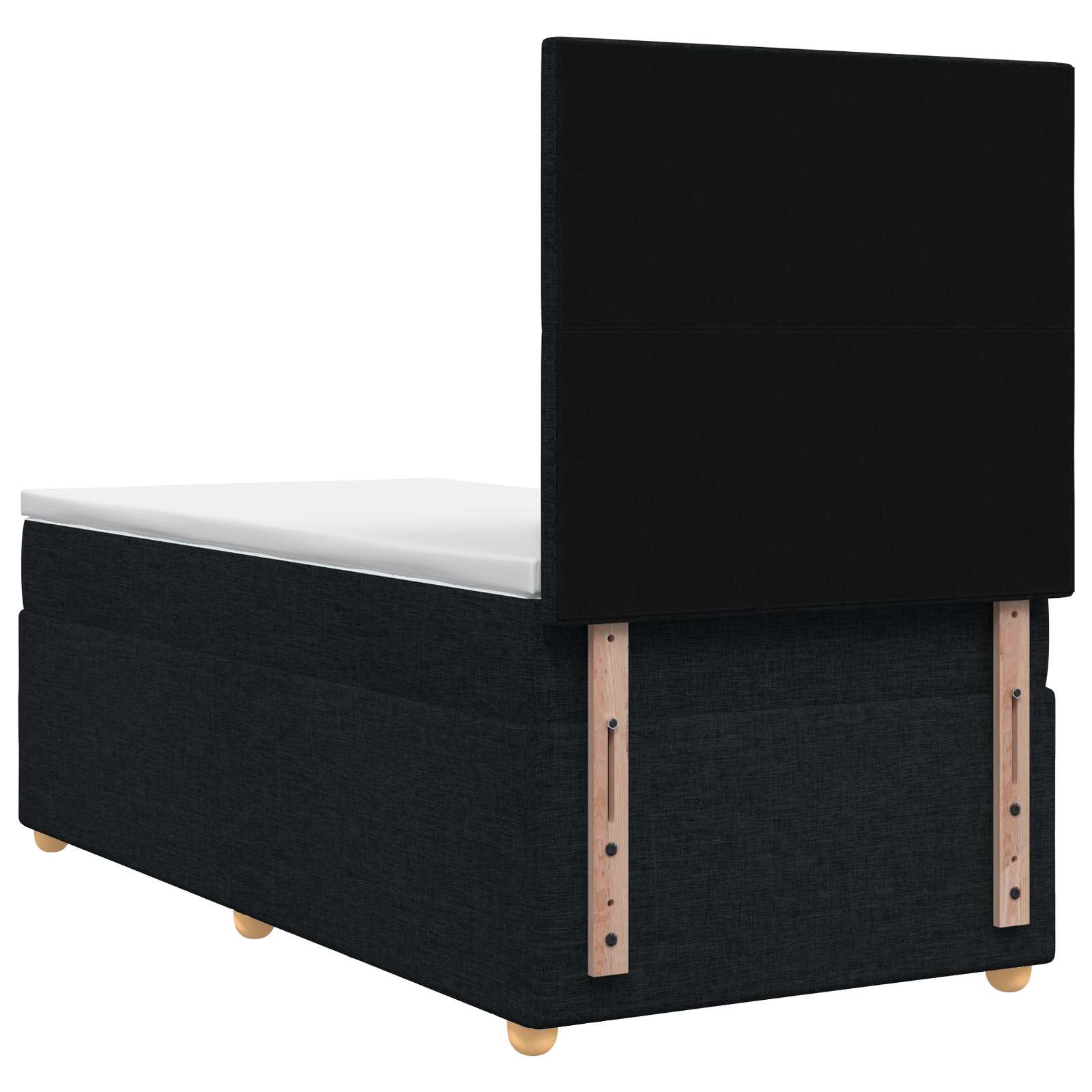 Lit boxspring avec matelas Noir 90 x 200 cm Tissu