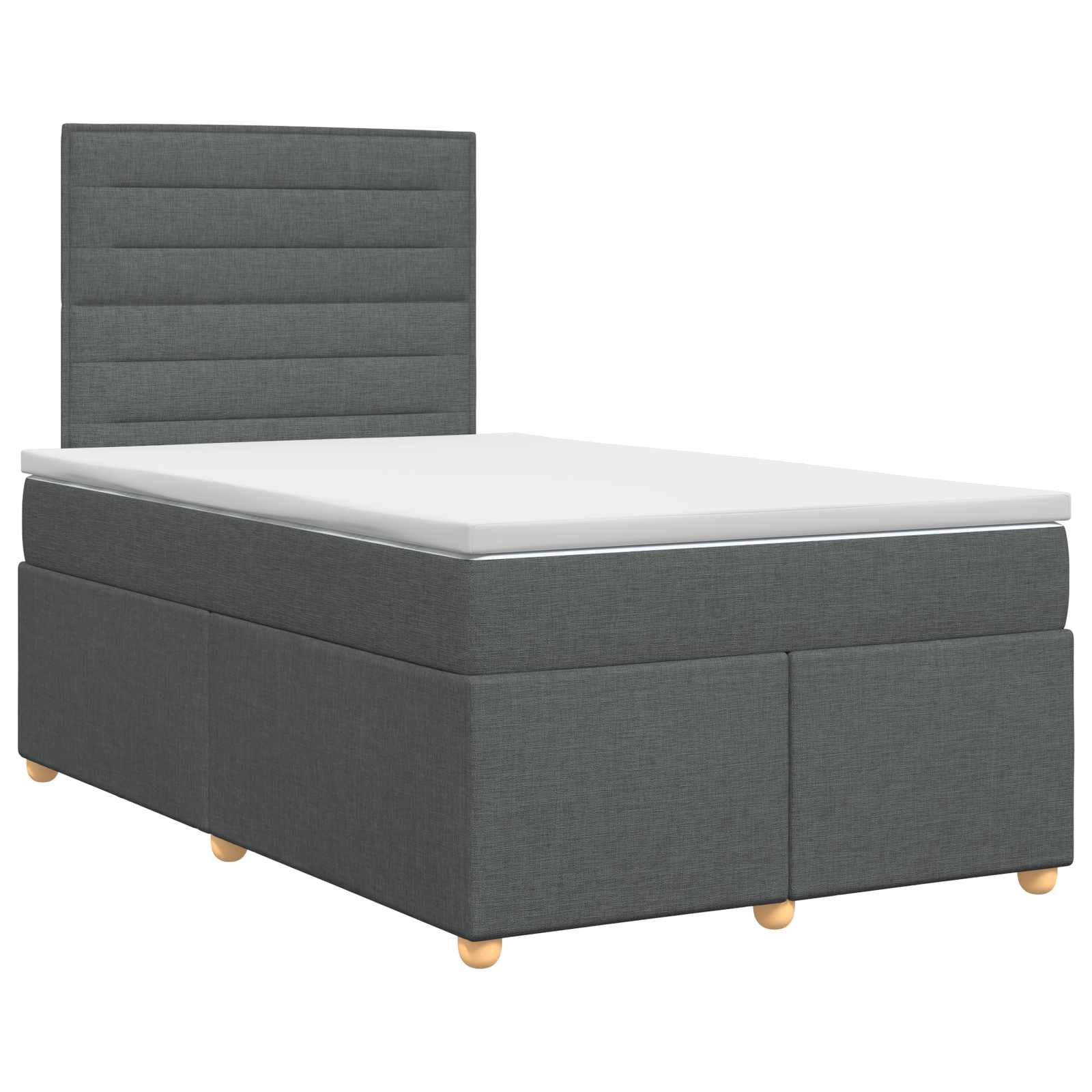 Lit boxspring avec matelas Gris foncé 120 x 190 cm Tissu