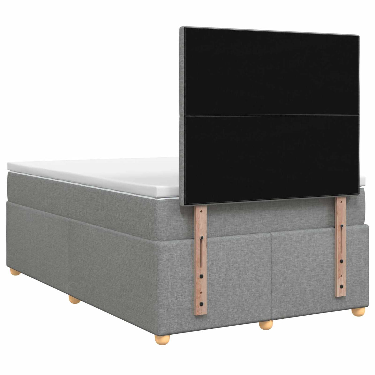 Lit boxspring avec matelas Gris clair 120 x 190 cm Tissu