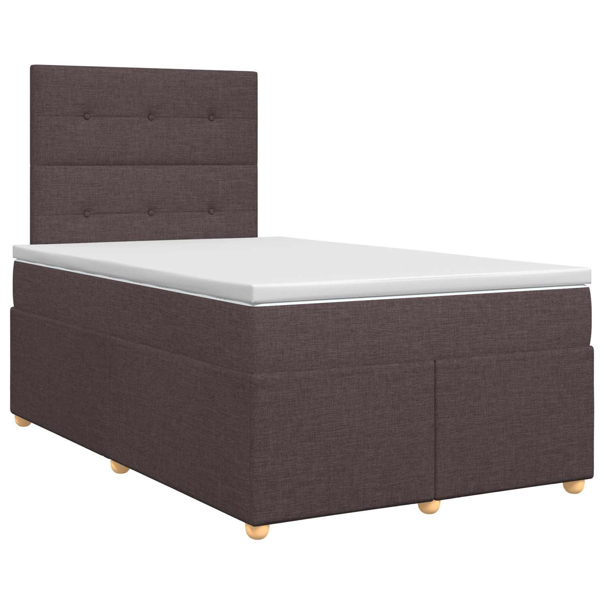 Lit boxspring avec matelas Marron foncé 120 x 190 cm Tissu