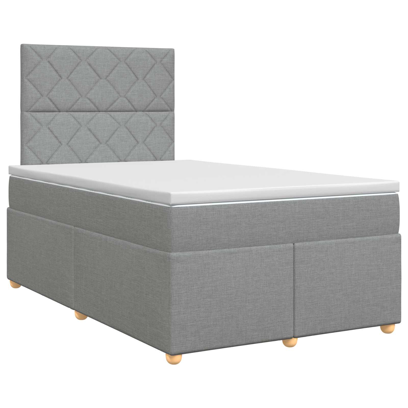 Lit boxspring avec matelas Gris clair 120 x 190 cm Tissu